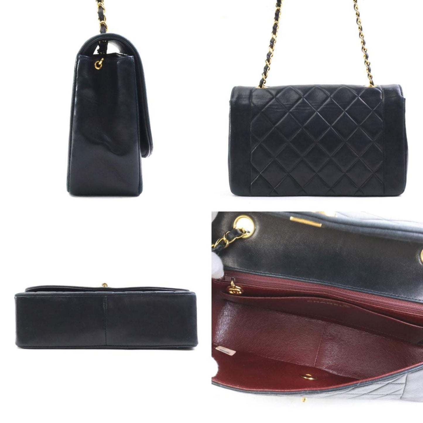 Chanel Sac Diana en cuir noir