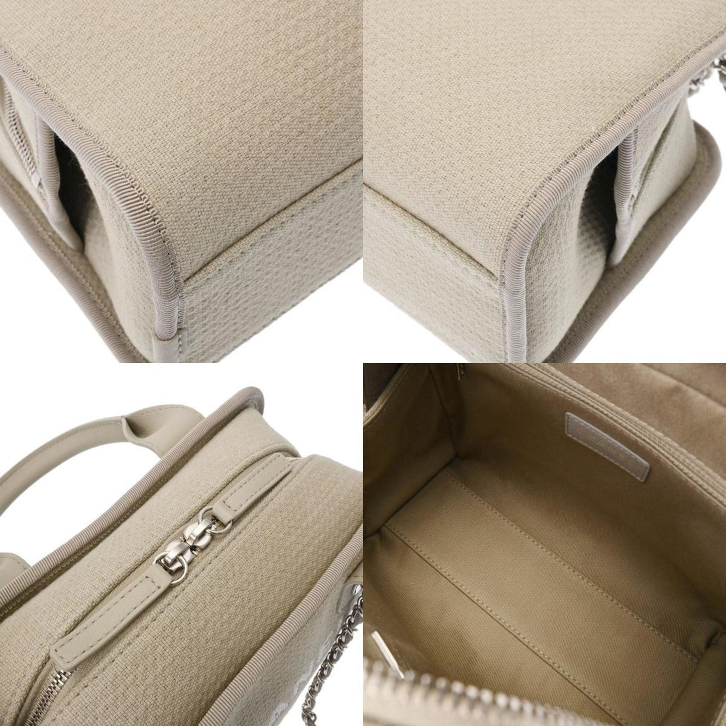 Chanel Sac Deauville en toile gris