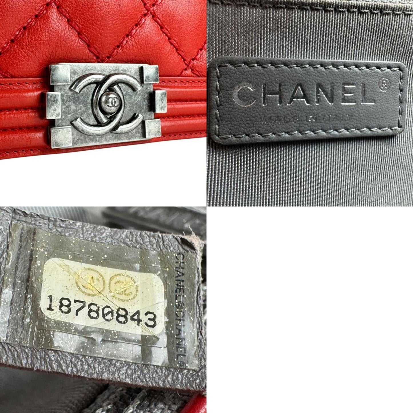 Chanel Sac Boy en cuir rouge