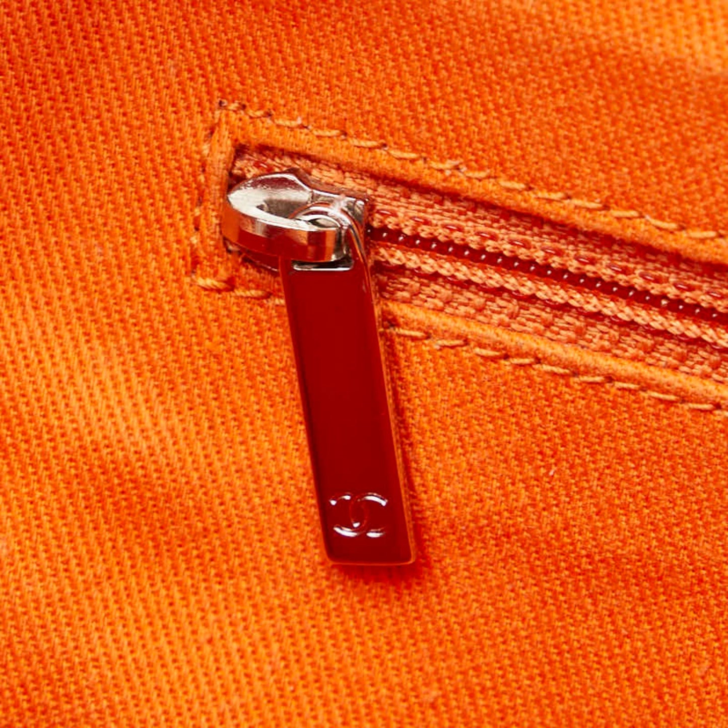 Chanel Sac Deauville en toile orange