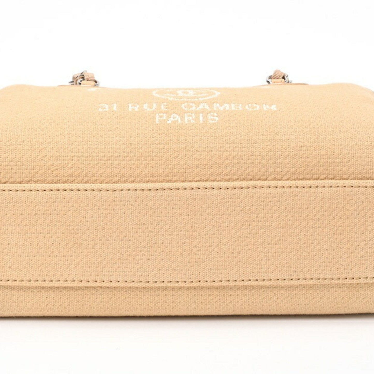 Chanel Sac Deauville en toile beige