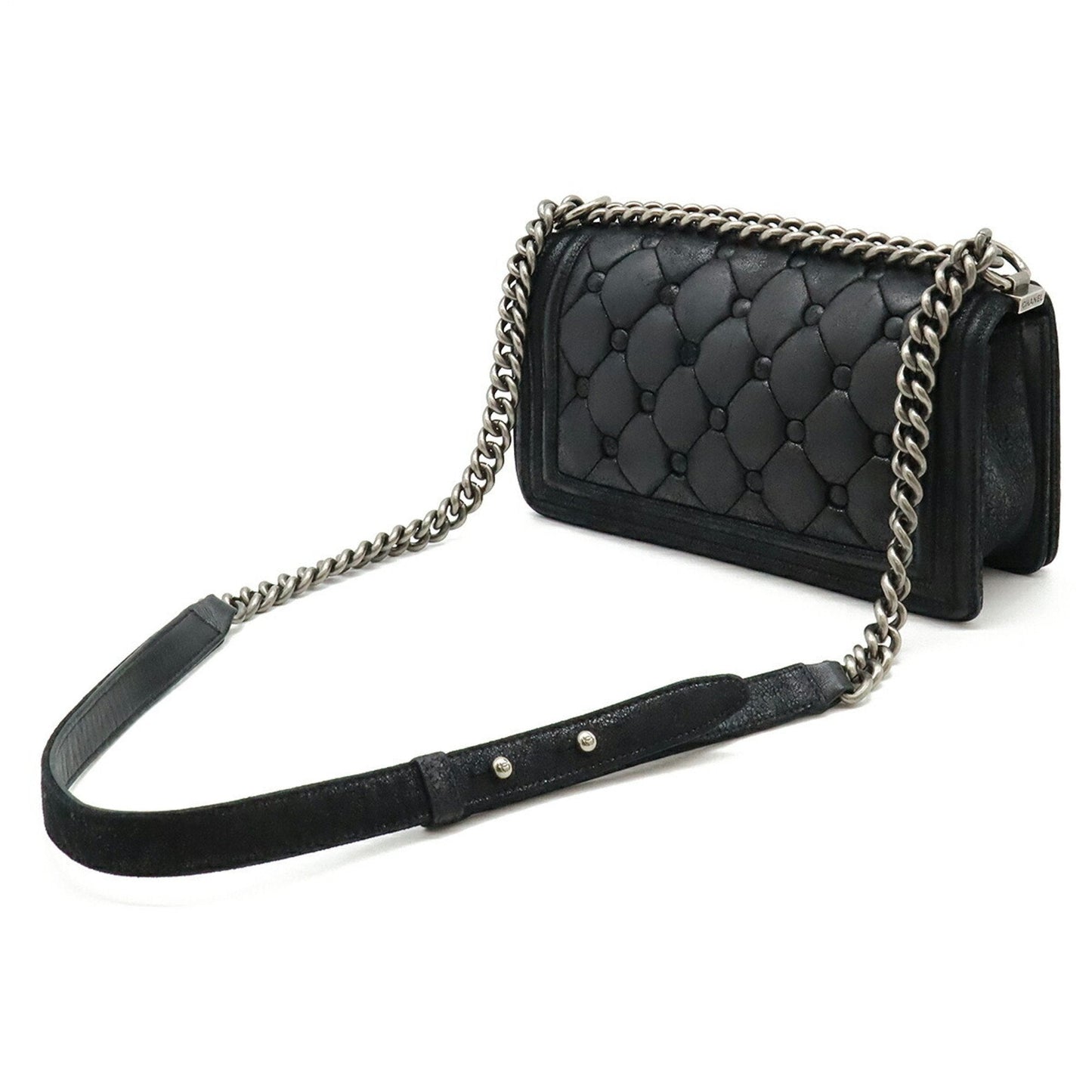 Chanel Sac Boy en daim noir