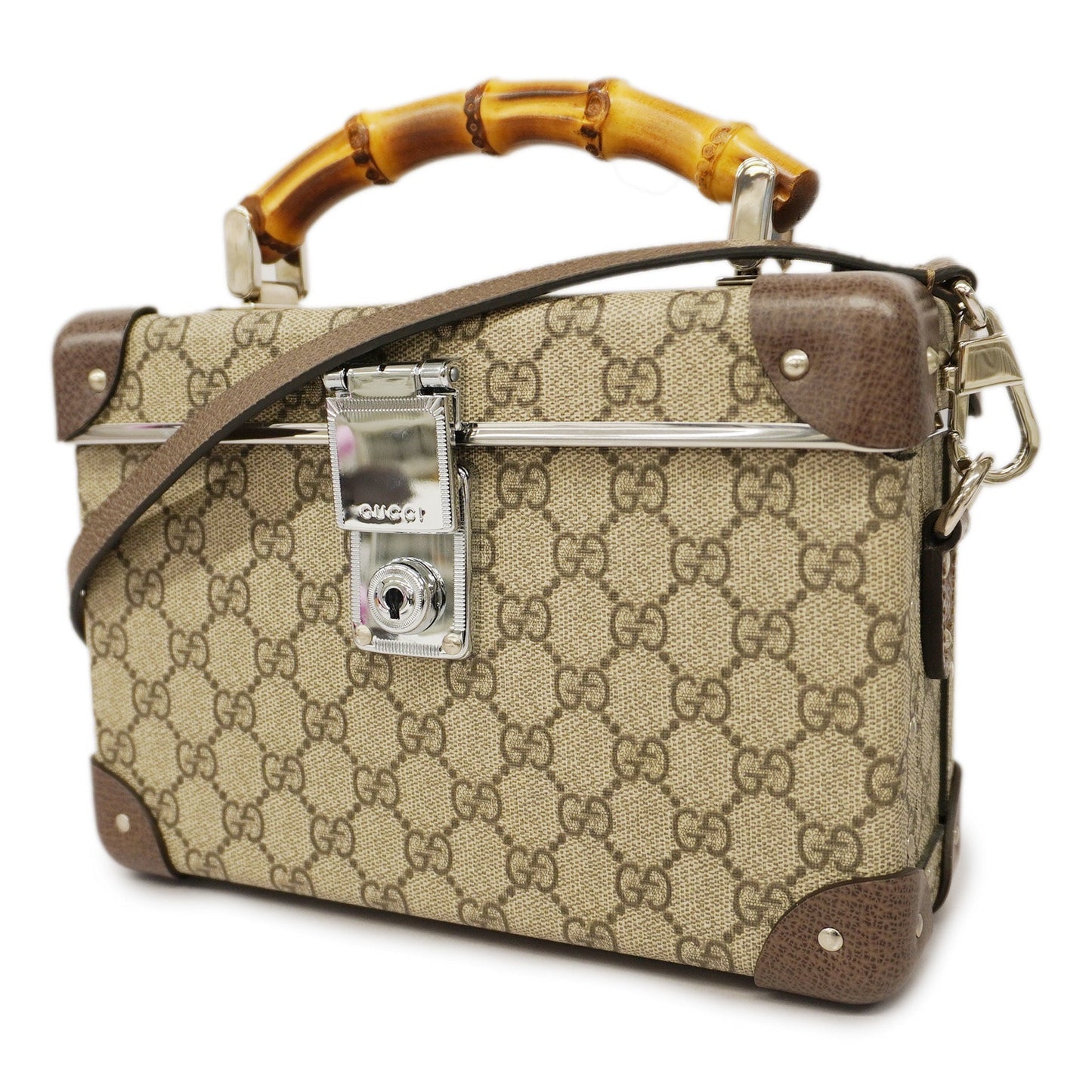 Gucci Bamboo 2WAY Bag 533623 Women's GG Supreme,Leather Handbag,Shoulder