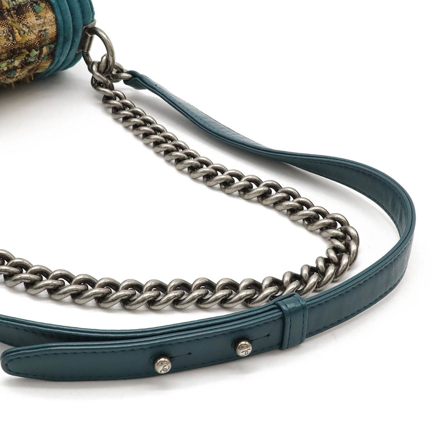 Chanel Sac Boy en tweed vert