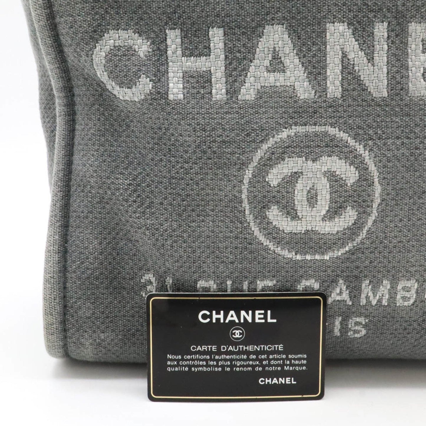 Chanel Sac Deauville en toile noir