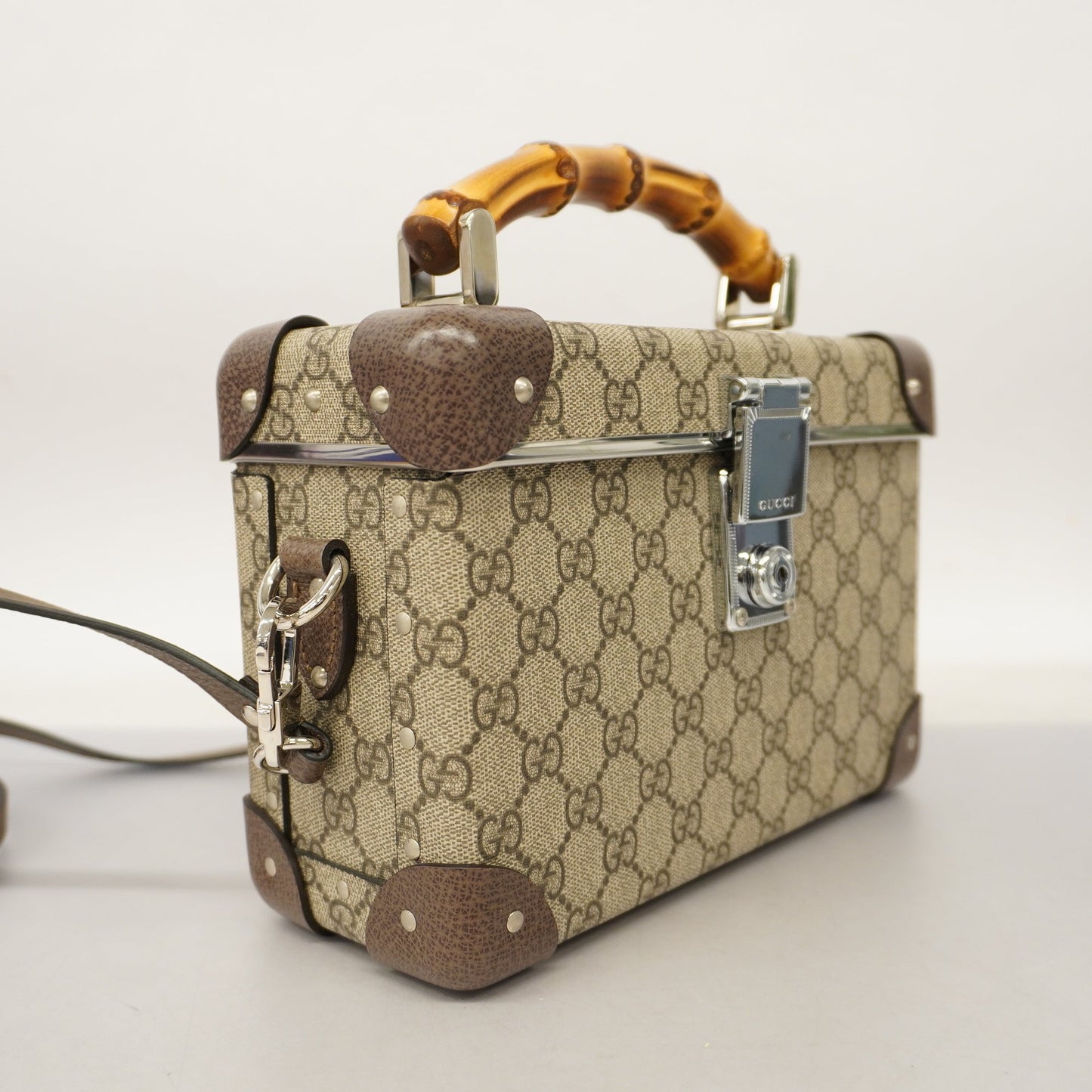 Gucci Bamboo 2WAY Bag 533623 Women's GG Supreme,Leather Handbag,Shoulder