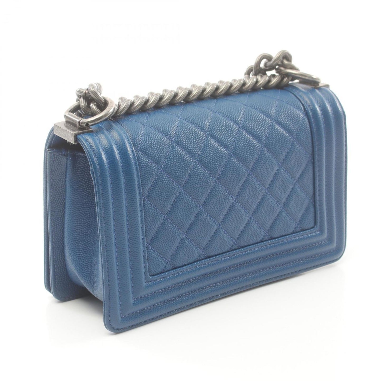 Chanel Sac Boy en cuir bleu