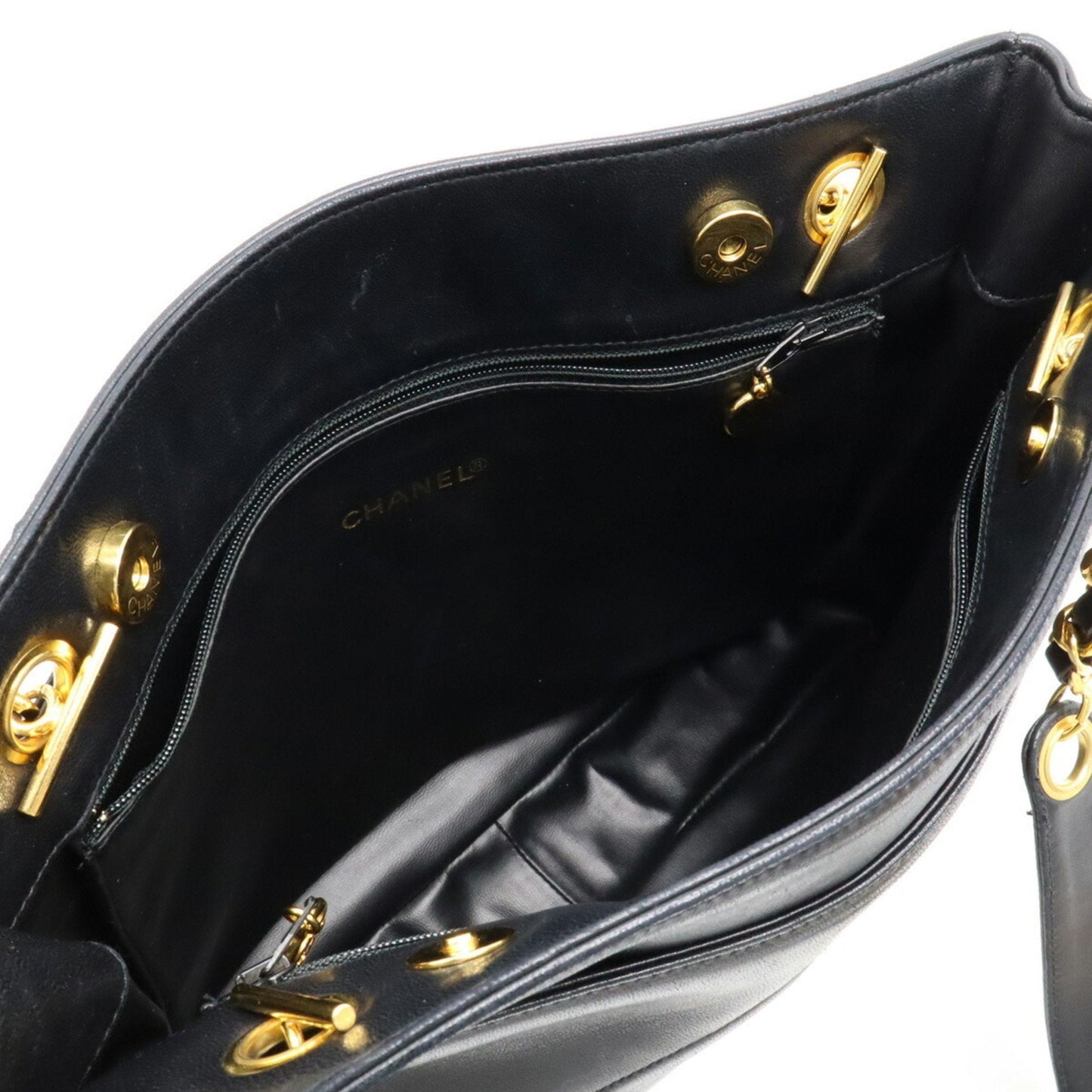 Chanel Sac Chain Tote en cuir noir