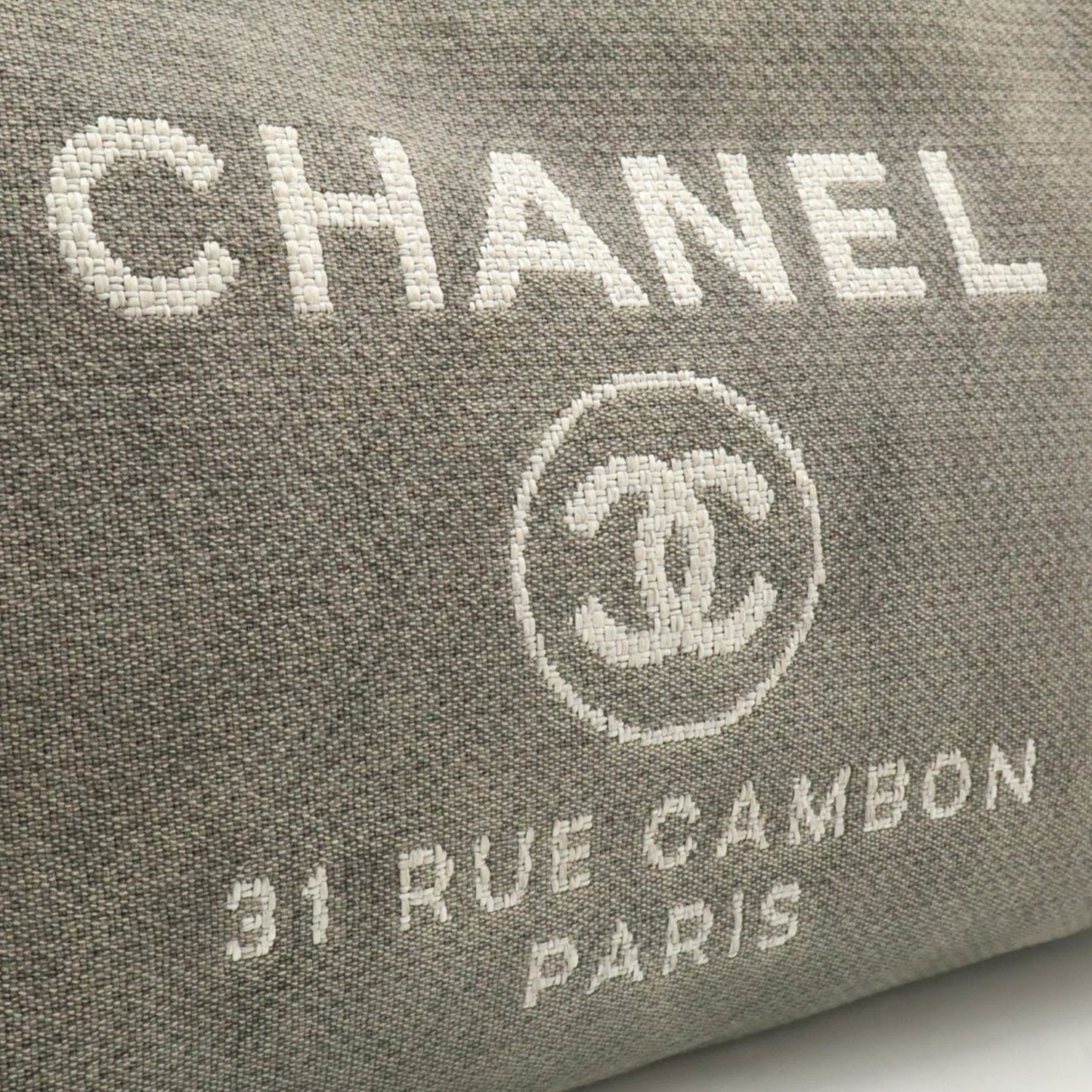 Chanel Sac Deauville en toile noir