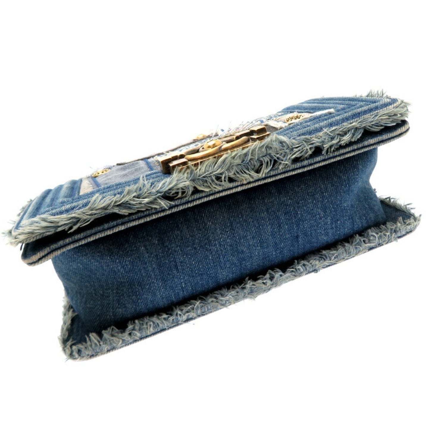 Chanel Sac Boy en denim bleu