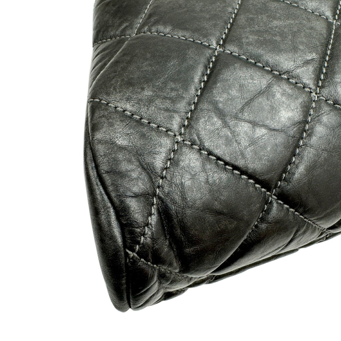 Chanel Sac Mademoiselle en cuir gris