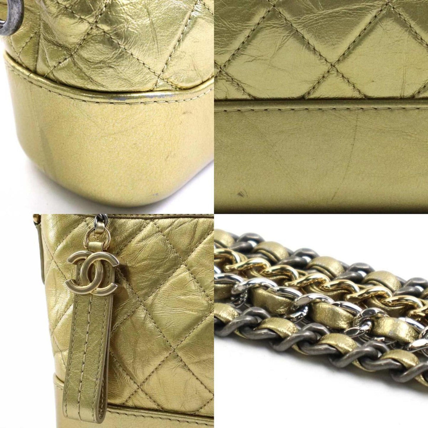 Chanel Sac Gabrielle en cuir dor