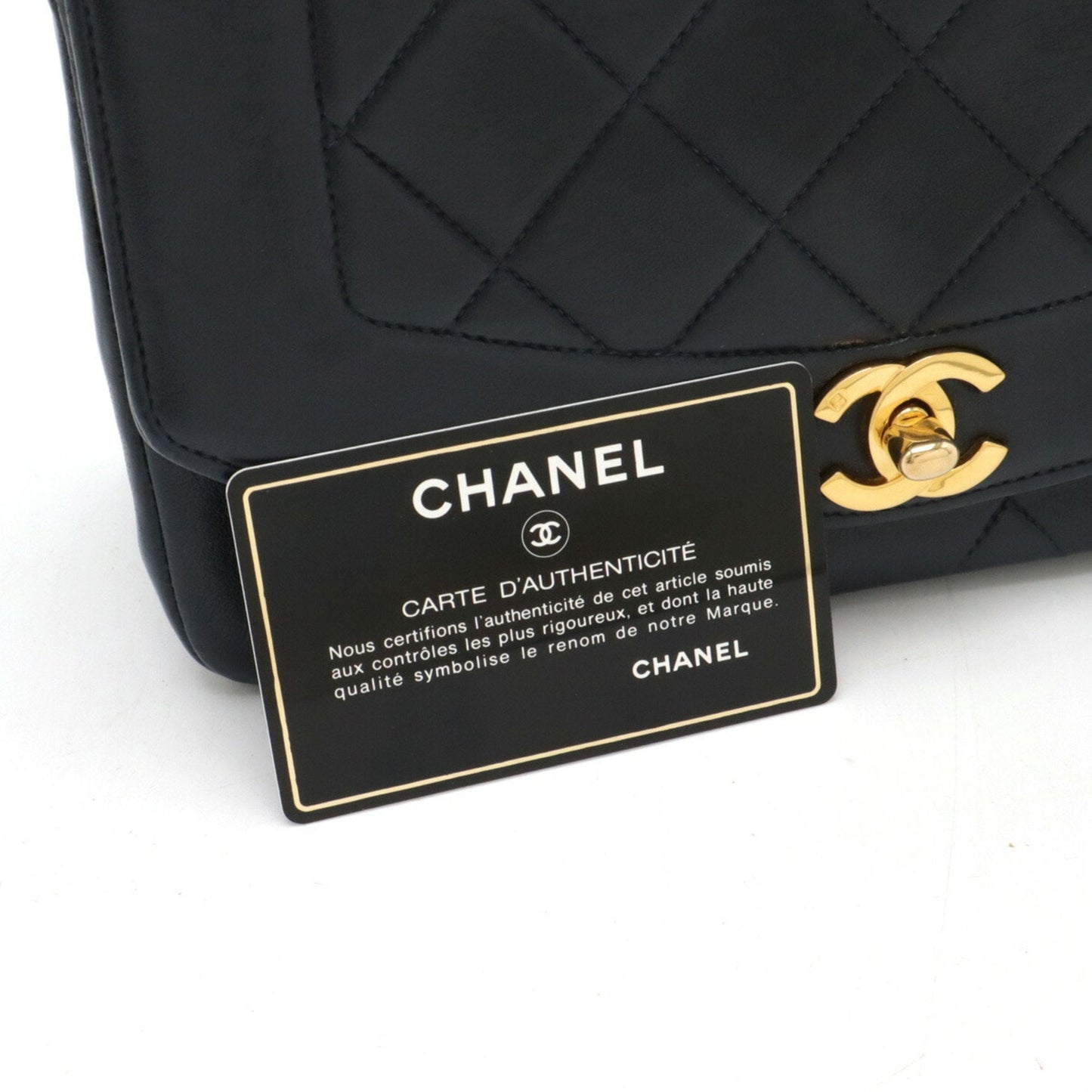 Chanel Sac Diana en cuir bleu