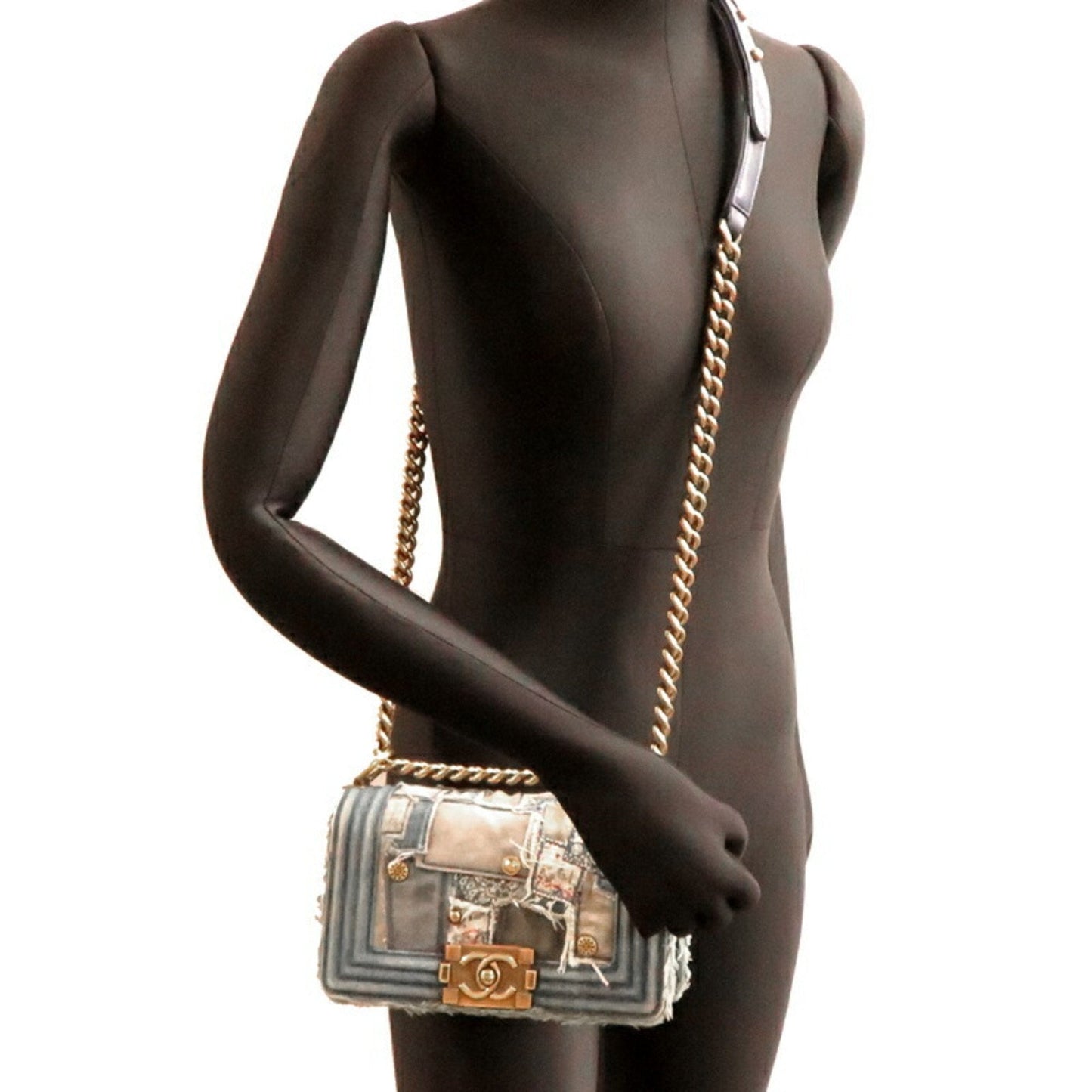 Chanel Sac Boy en denim bleu
