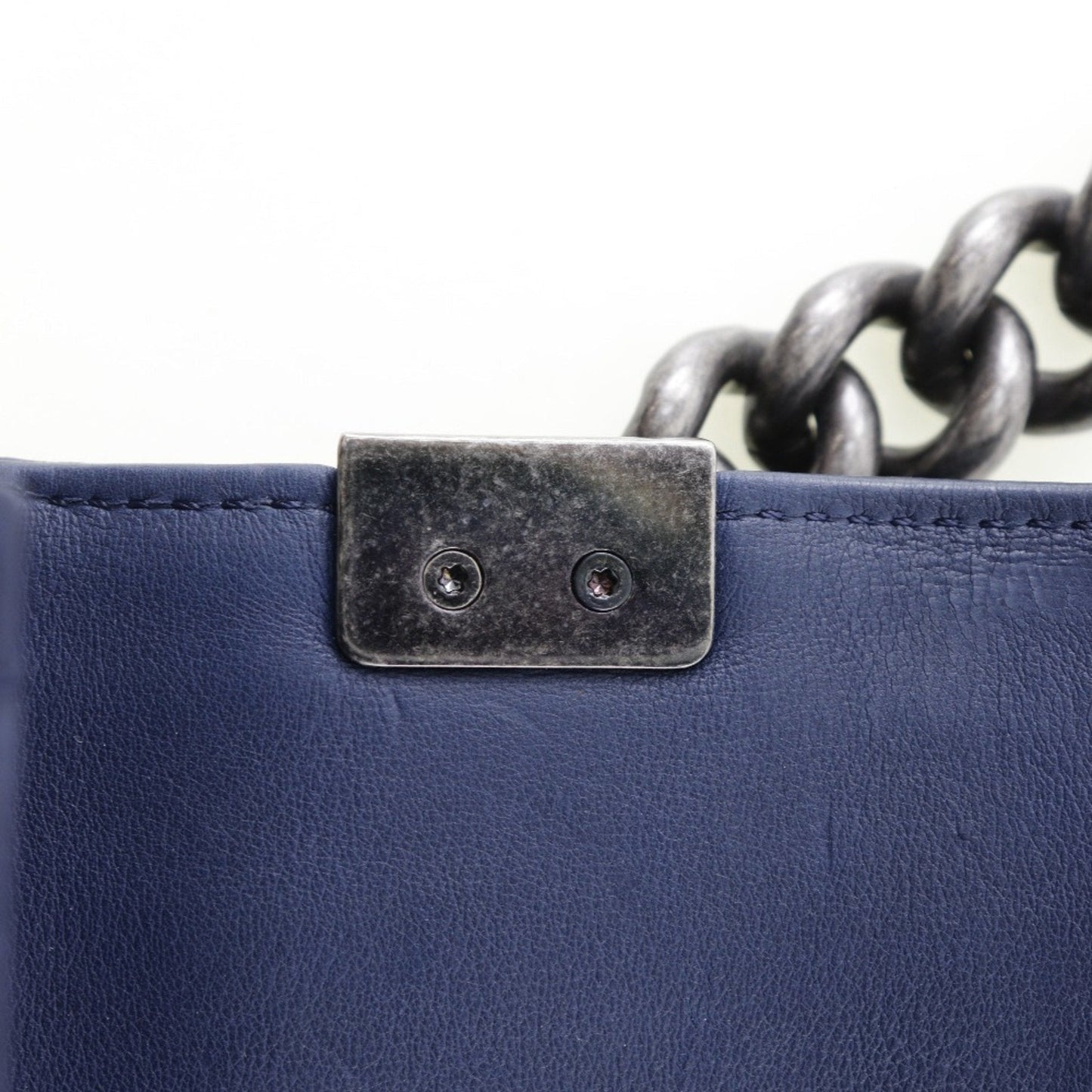 Chanel Sac Boy en cuir bleu