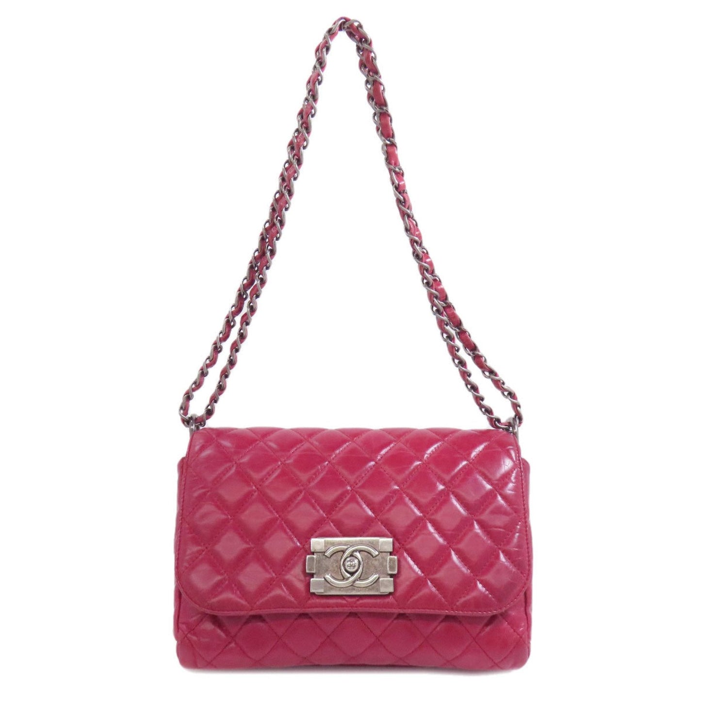 Chanel Sac Boy en cuir rouge