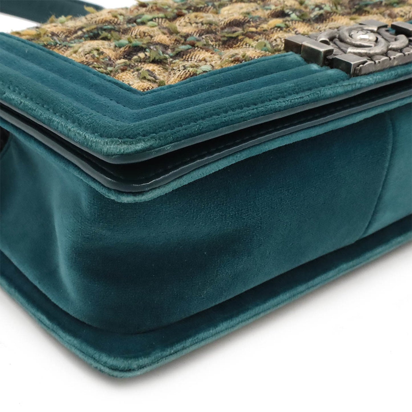 Chanel Sac Boy en tweed vert