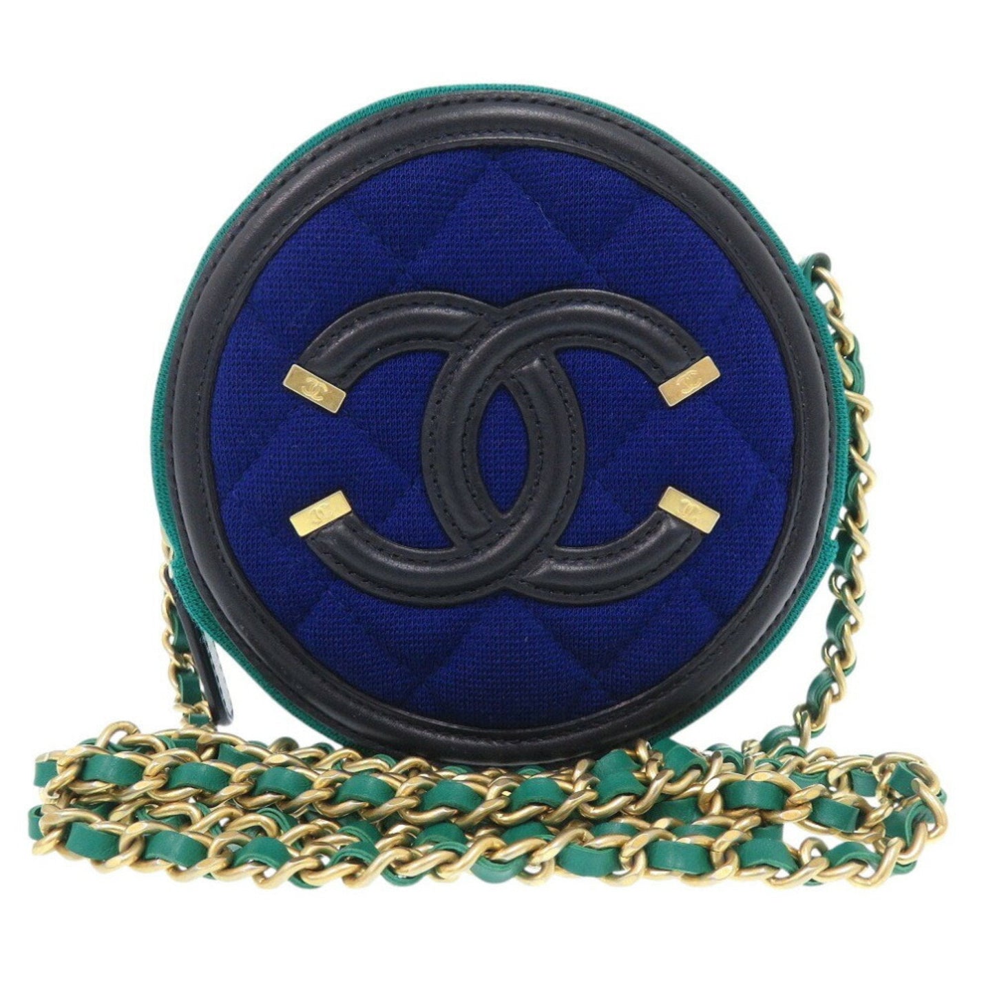 Chanel Sac Filigree en jersey bleu