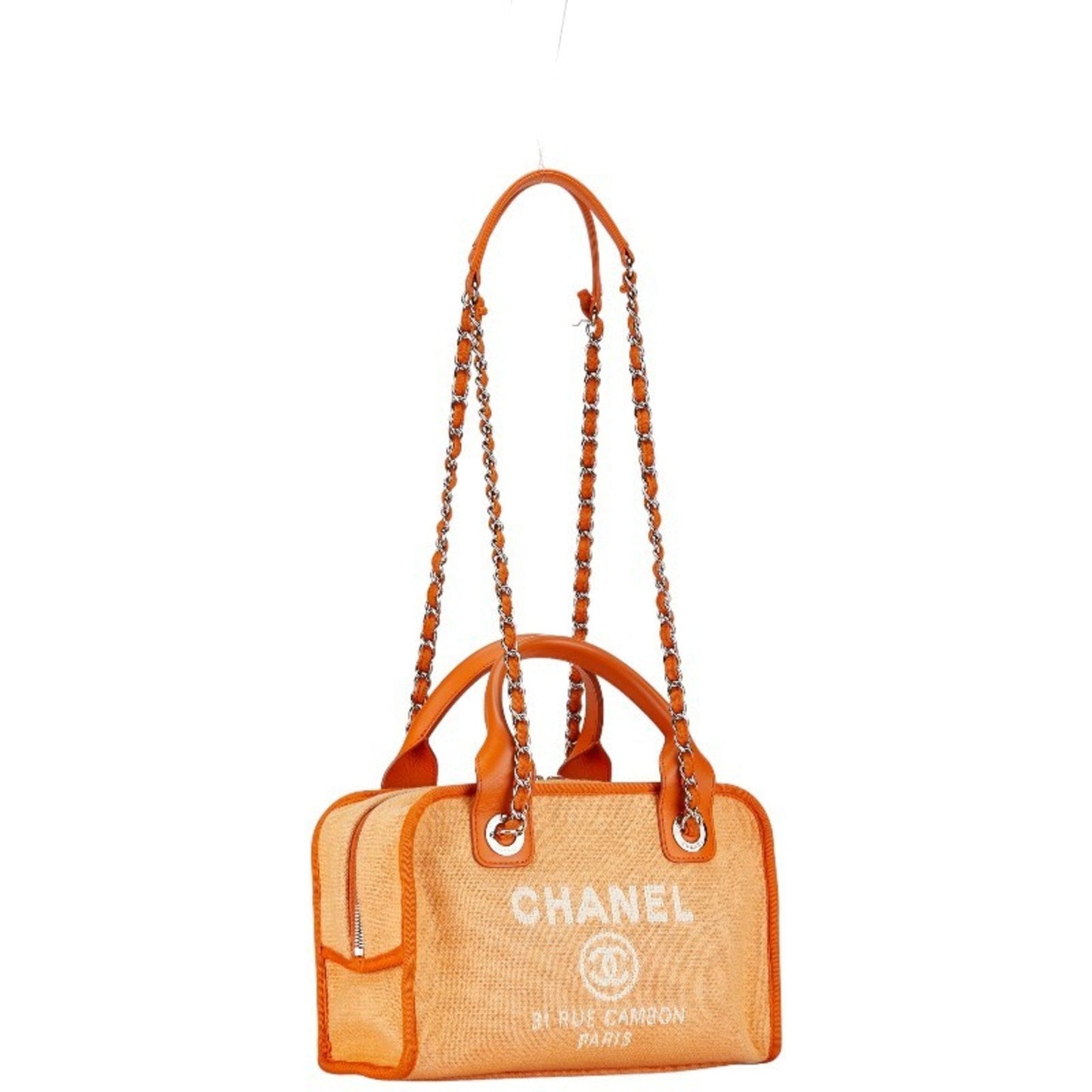Chanel Sac Deauville en toile orange