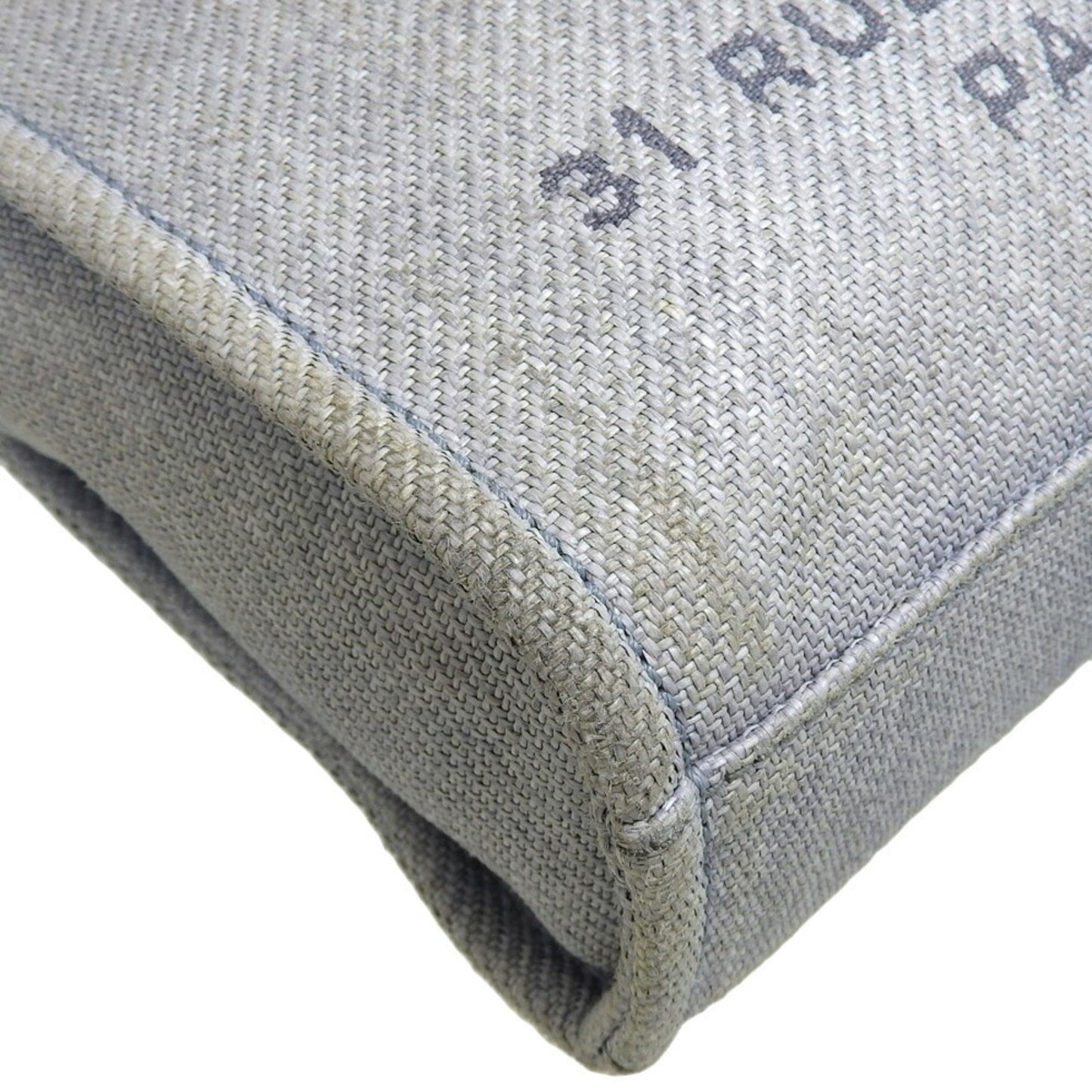 Chanel Sac Deauville en toile bleu