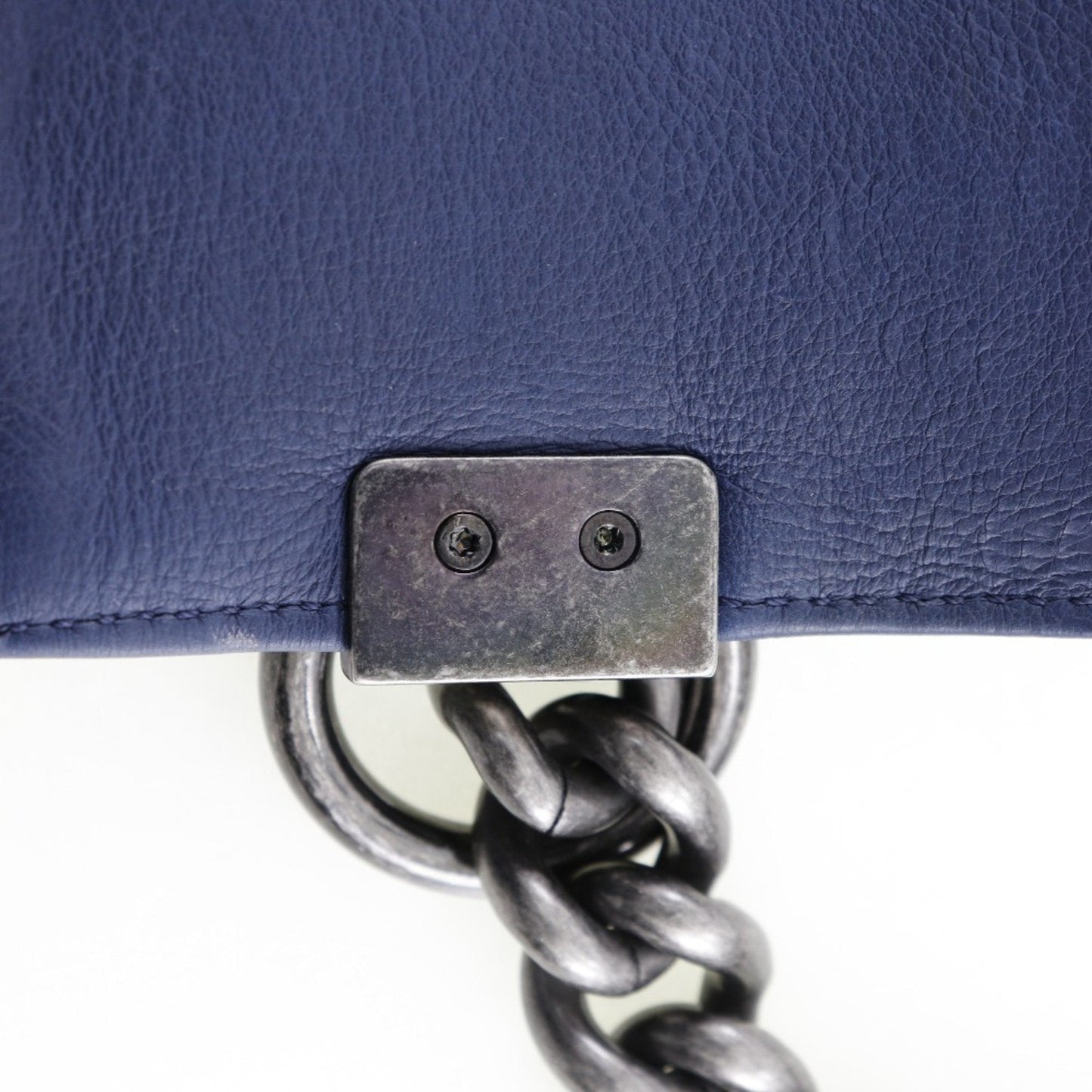 Chanel Sac Boy en cuir bleu