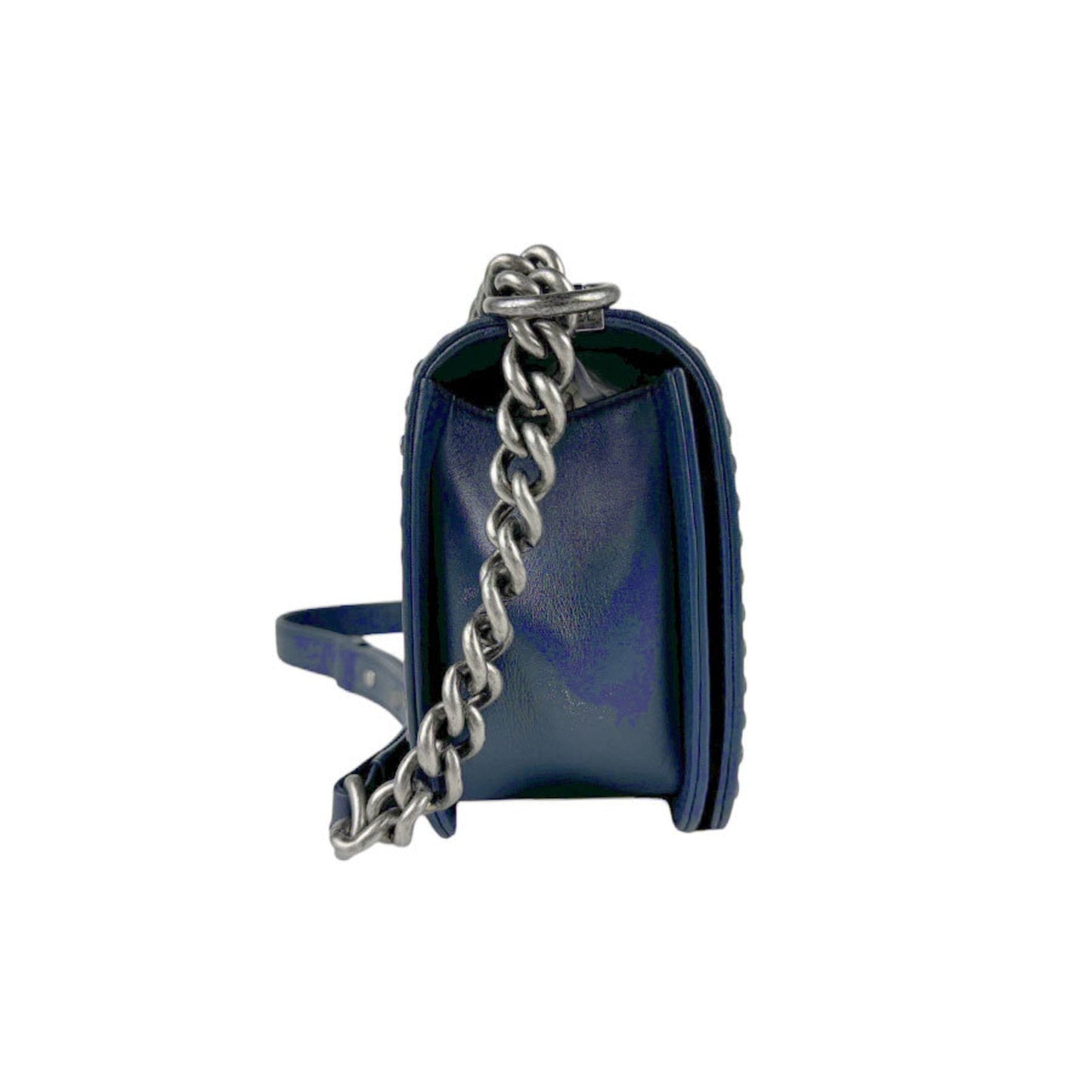 Chanel Sac Boy en cuir bleu