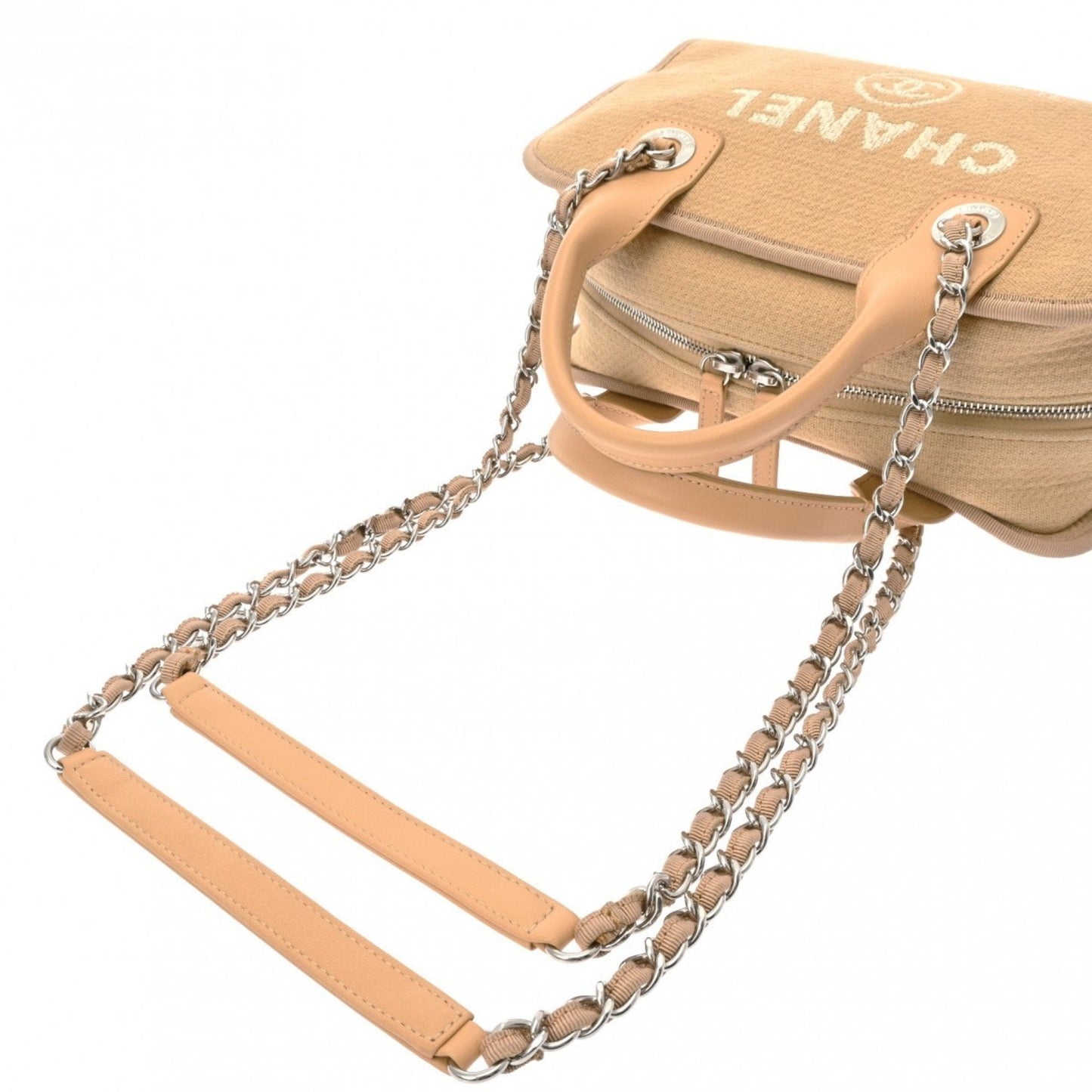 Chanel Sac Deauville en toile beige
