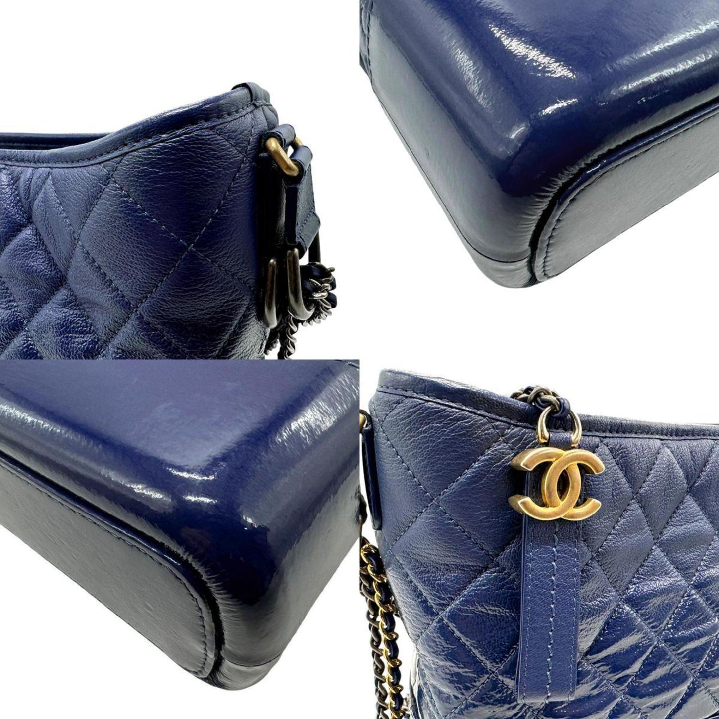 Chanel Sac Gabrielle en cuir bleu
