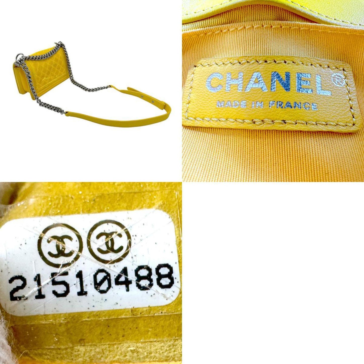 Chanel Sac Boy en velours jaune