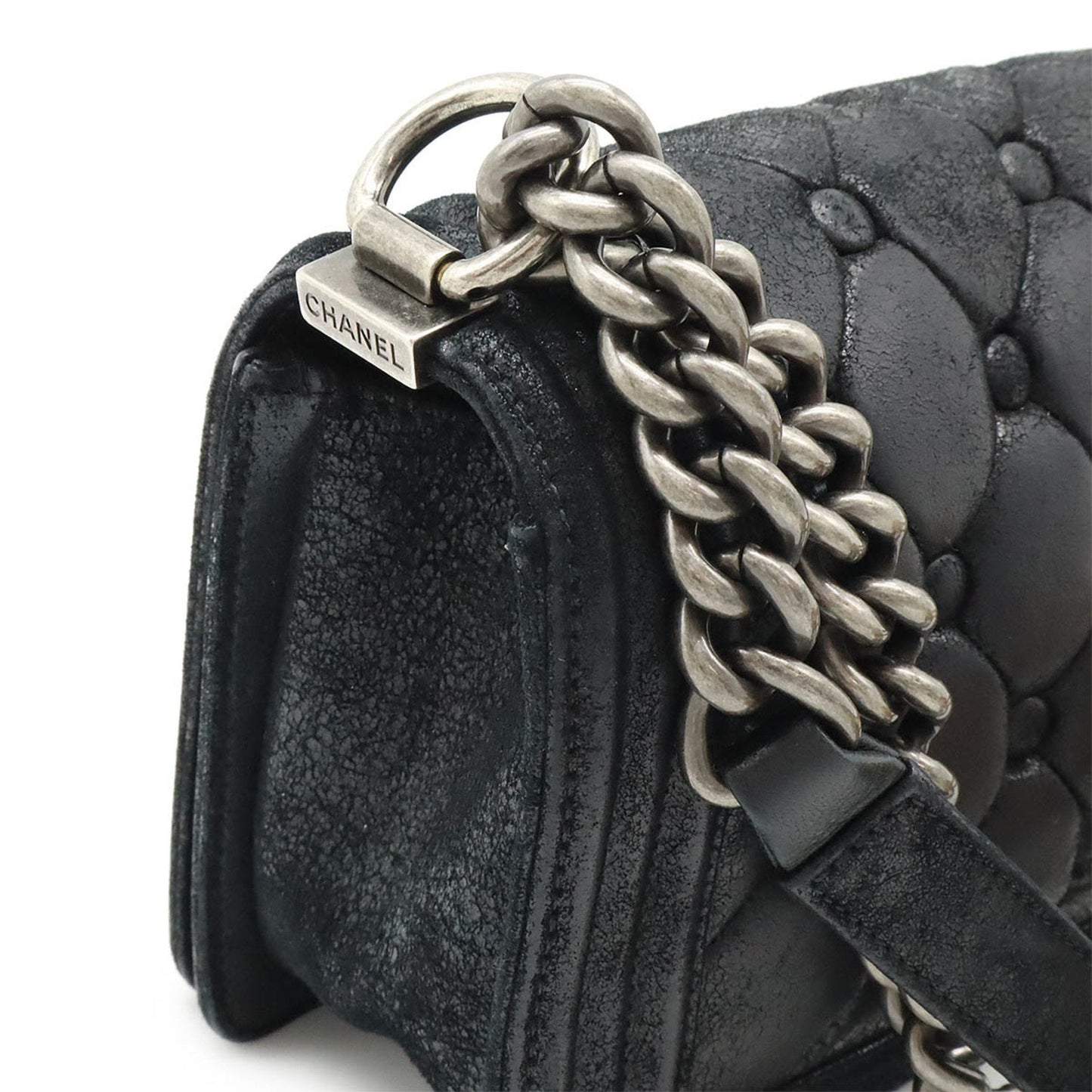 Chanel Sac Boy en daim noir