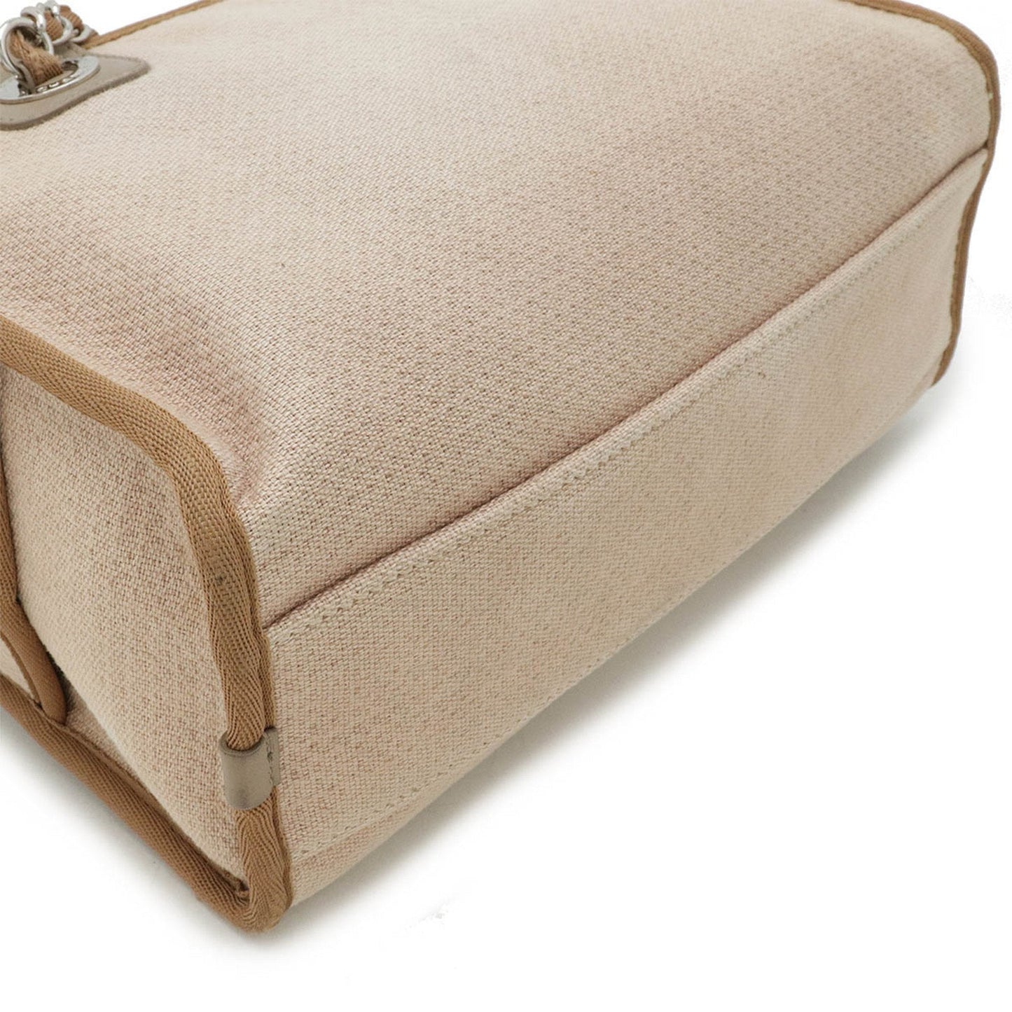 Chanel Sac Deauville en toile beige