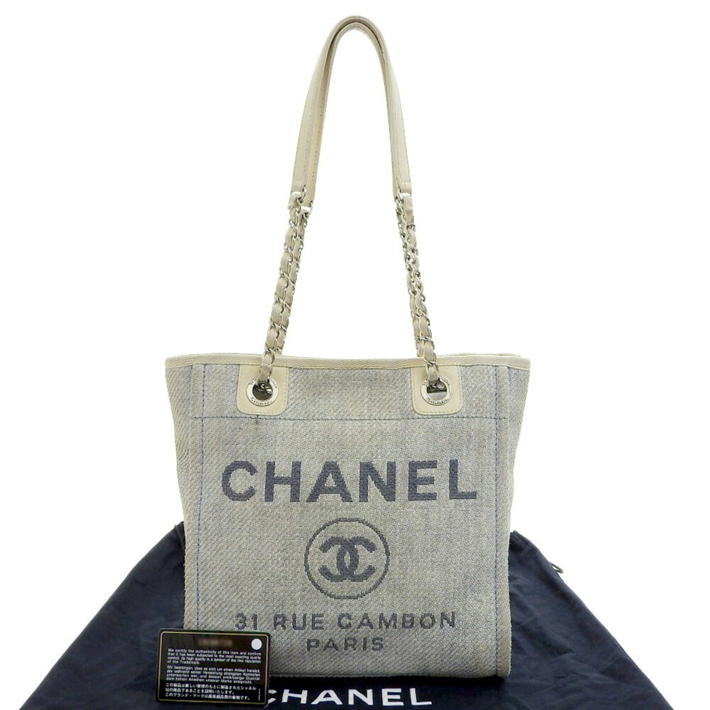 Chanel Sac Deauville en toile bleu