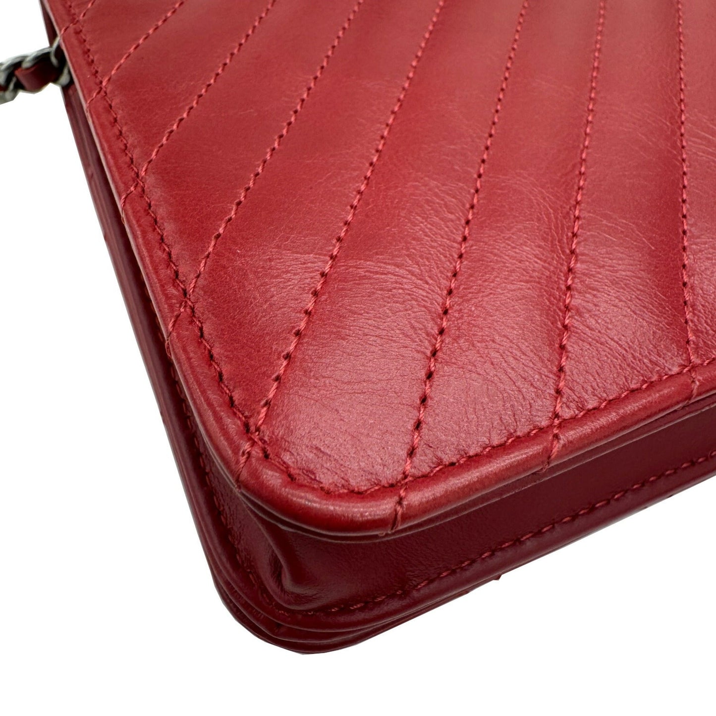 Chanel Sac Boy en cuir rouge