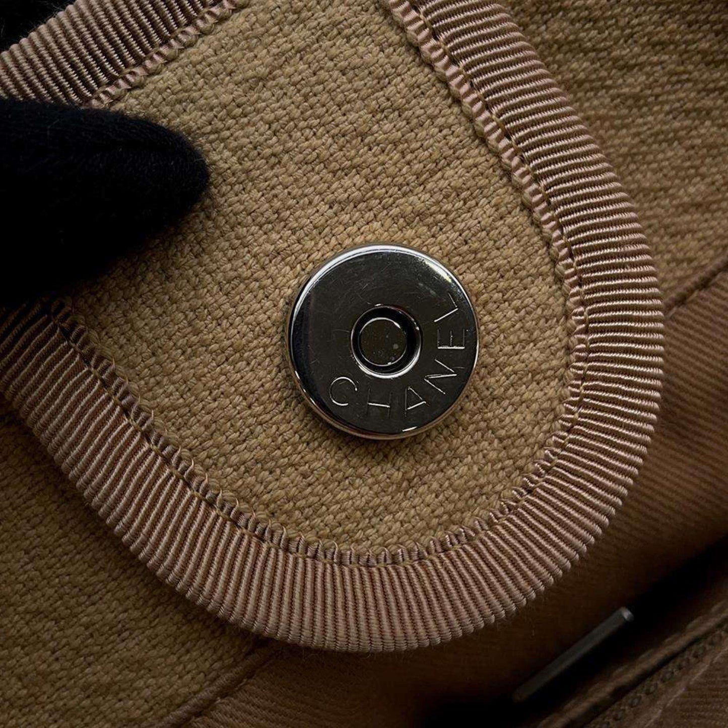 Chanel Sac Deauville en toile beige