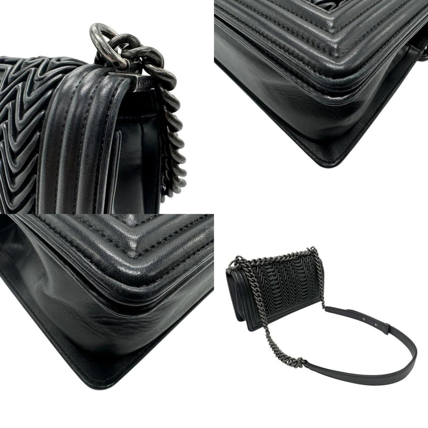Chanel Sac Boy en cuir noir