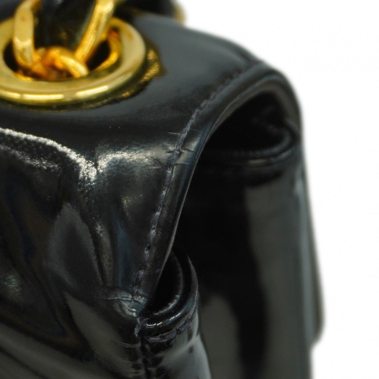 Chanel Sac Mademoiselle en cuir verni noir