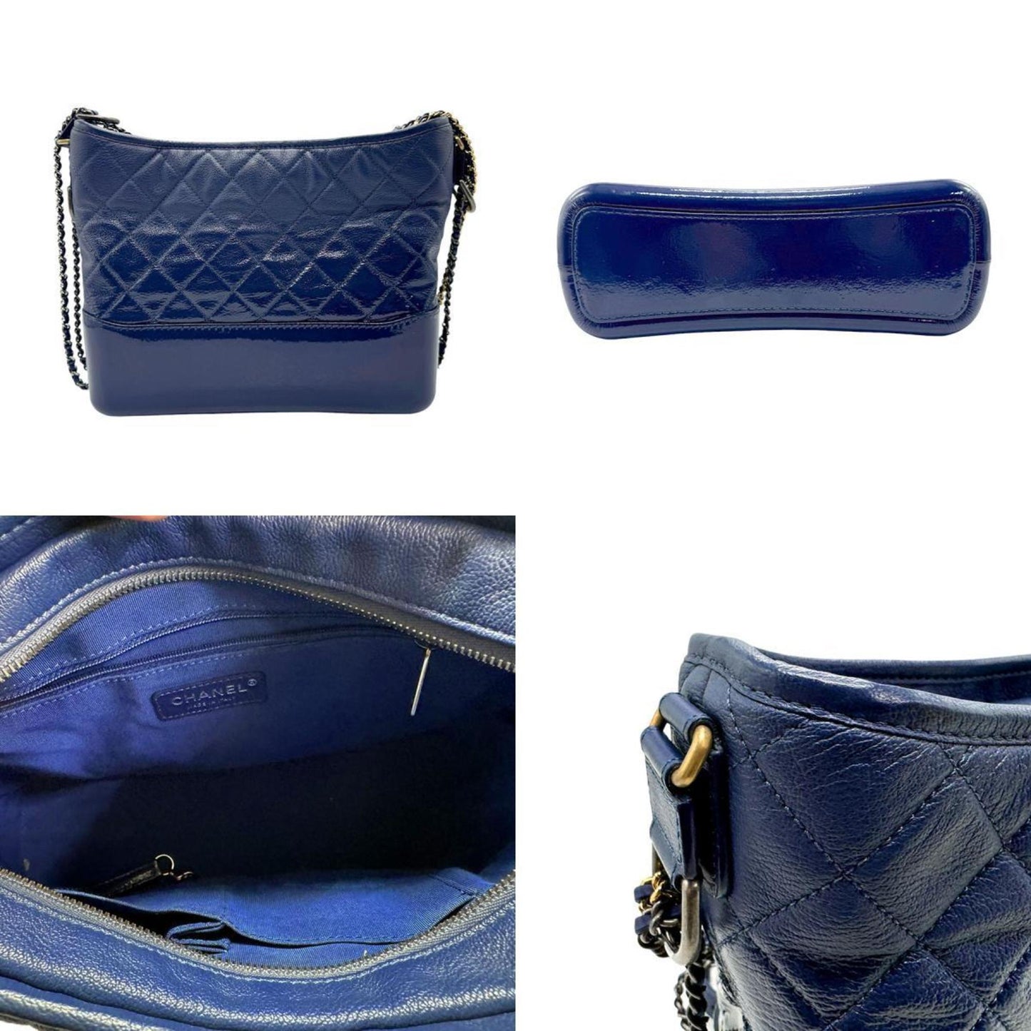 Chanel Sac Gabrielle en cuir bleu