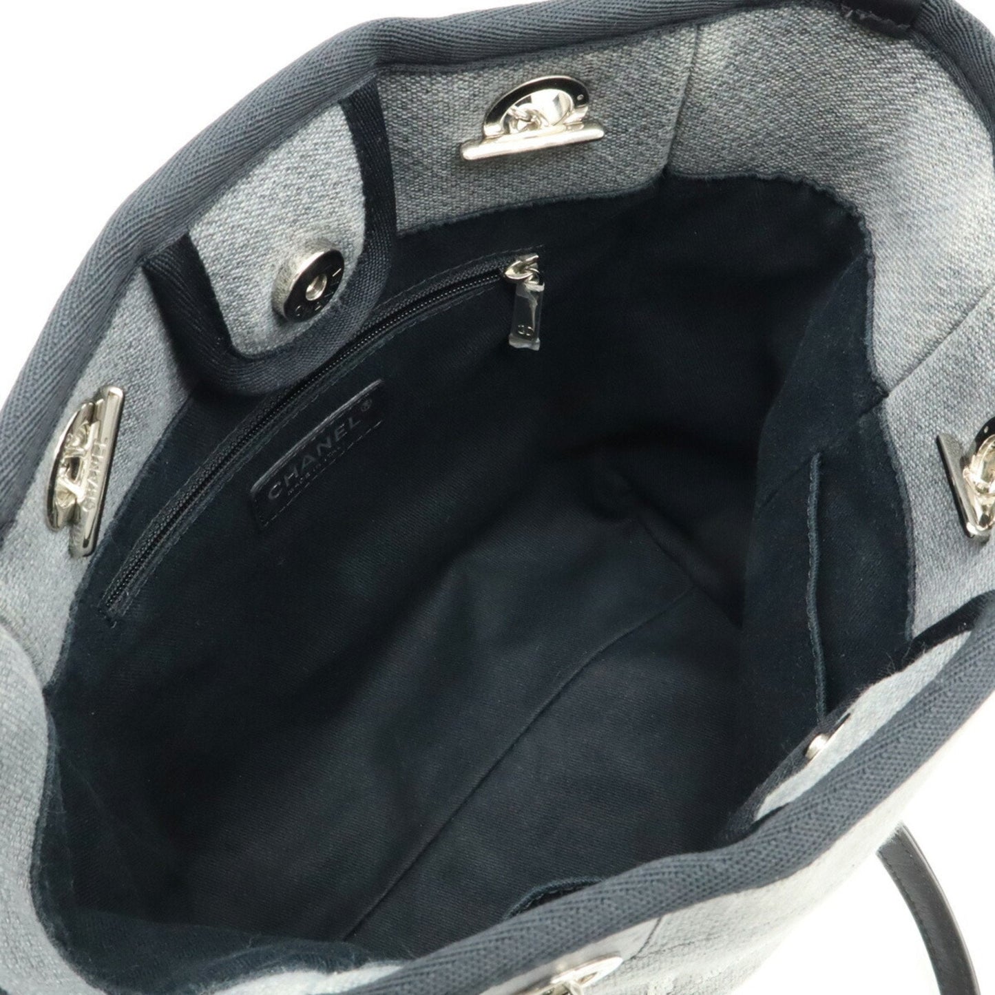Chanel Sac Deauville en toile noir