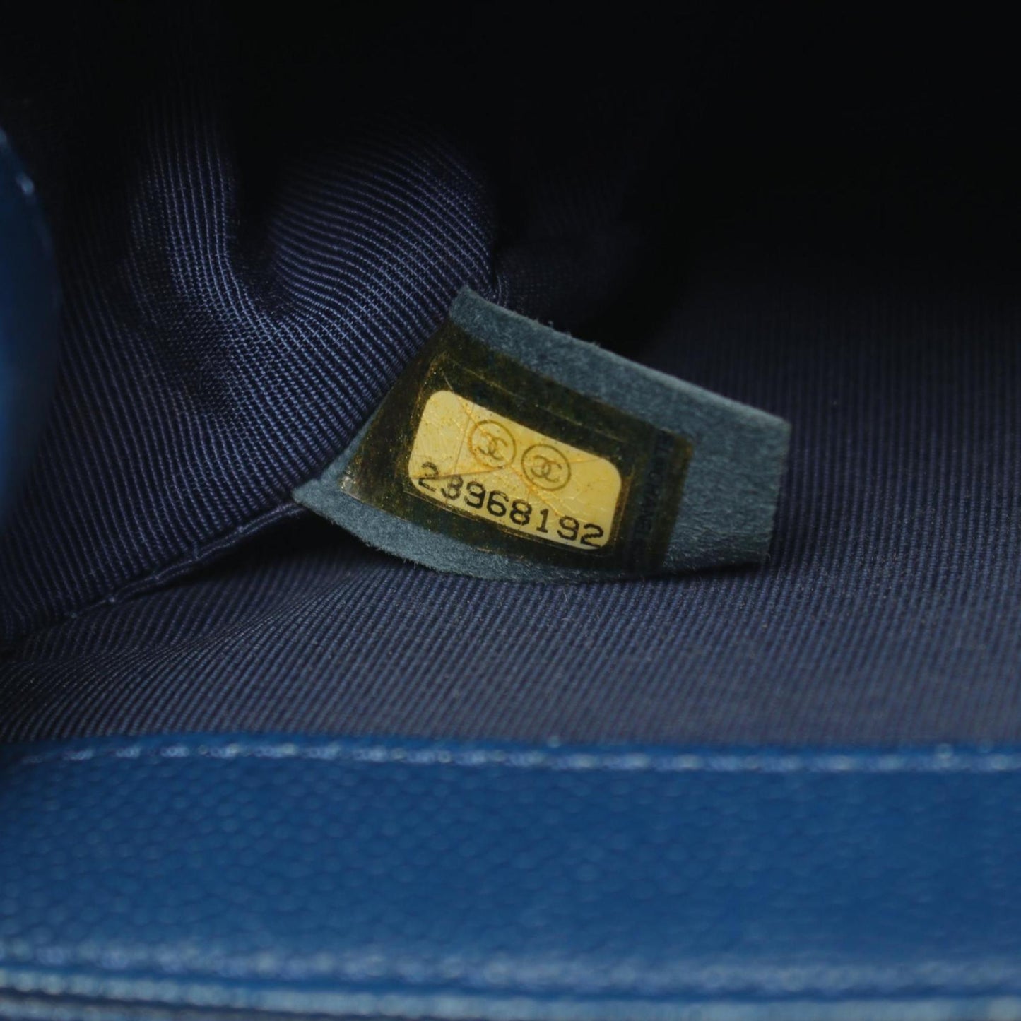 Chanel Sac Boy en cuir bleu