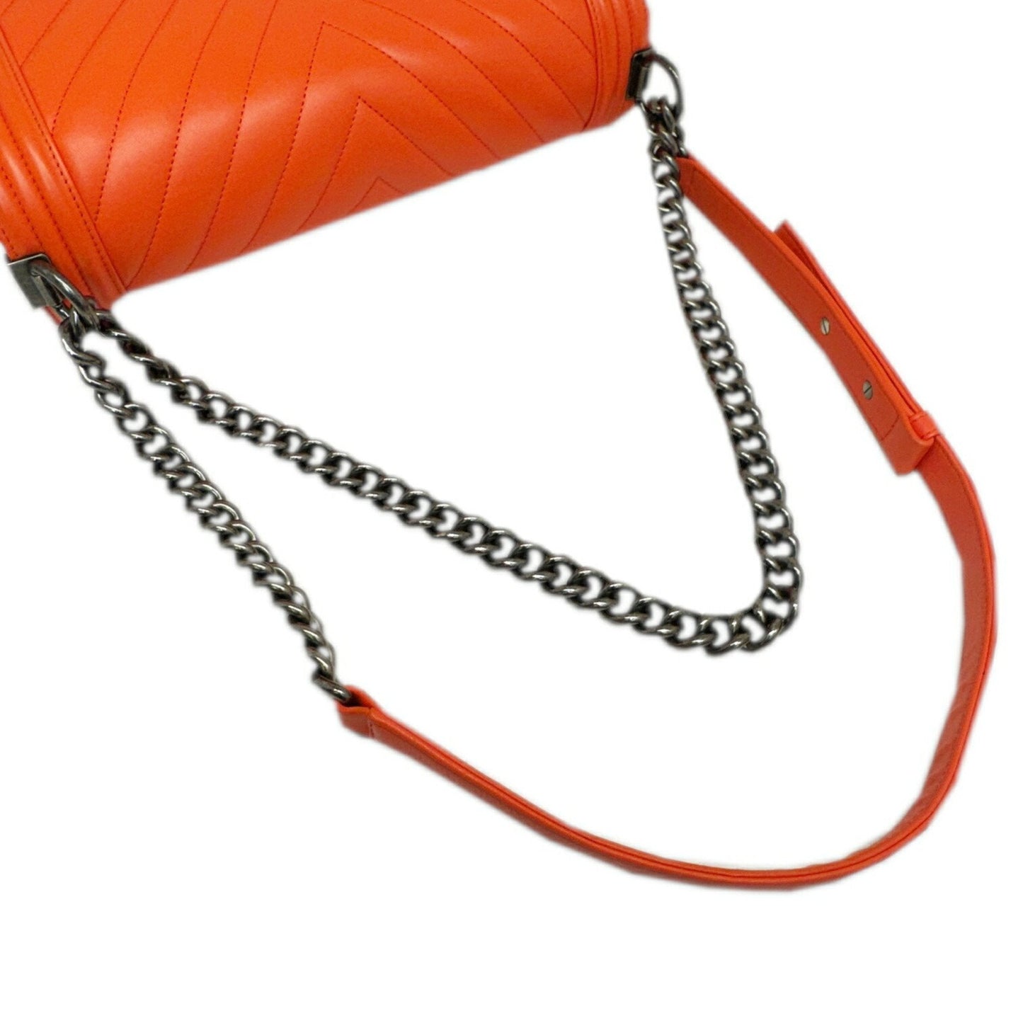 Chanel Sac Boy en cuir orange