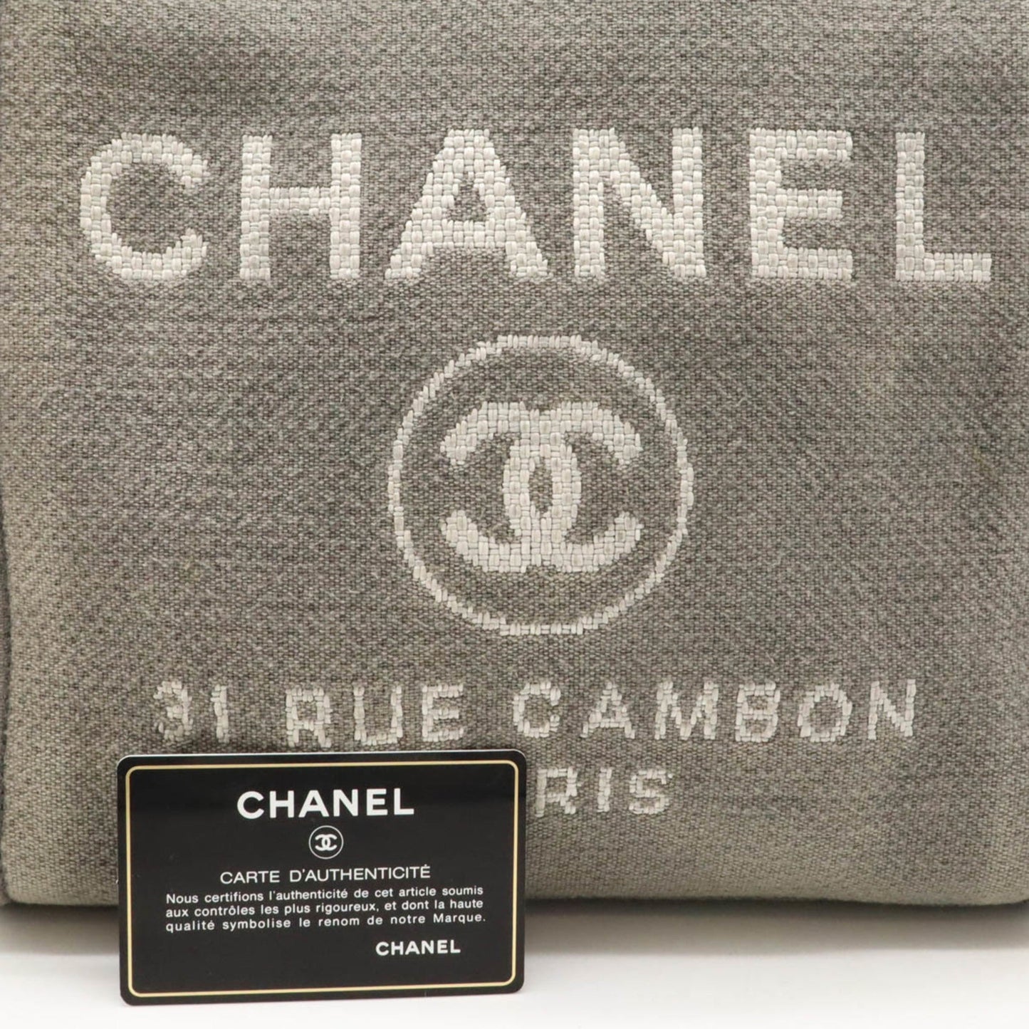 Chanel Sac Deauville en toile noir