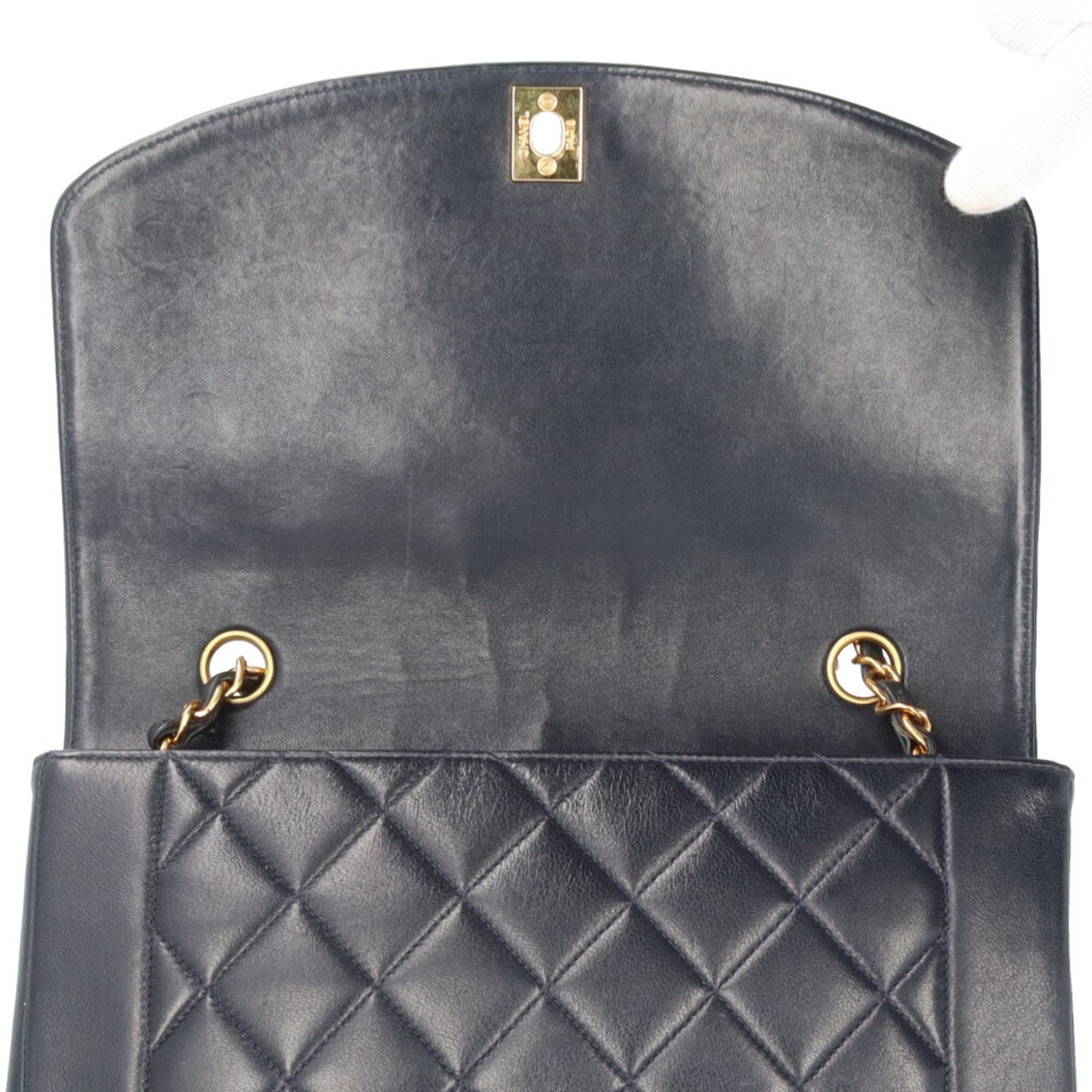 Chanel Sac Diana en cuir bleu