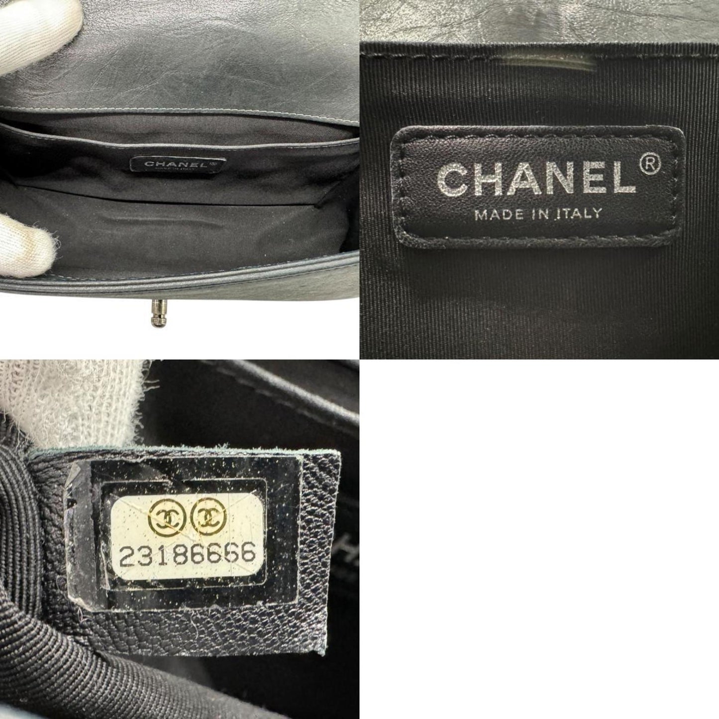 Chanel Sac Boy en cuir noir