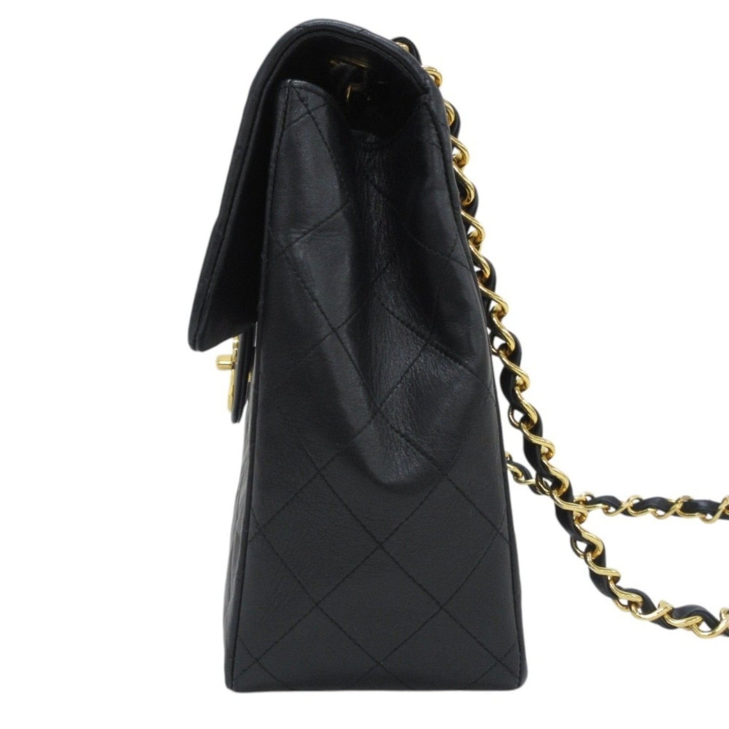 Chanel Sac Single Flap en cuir noir