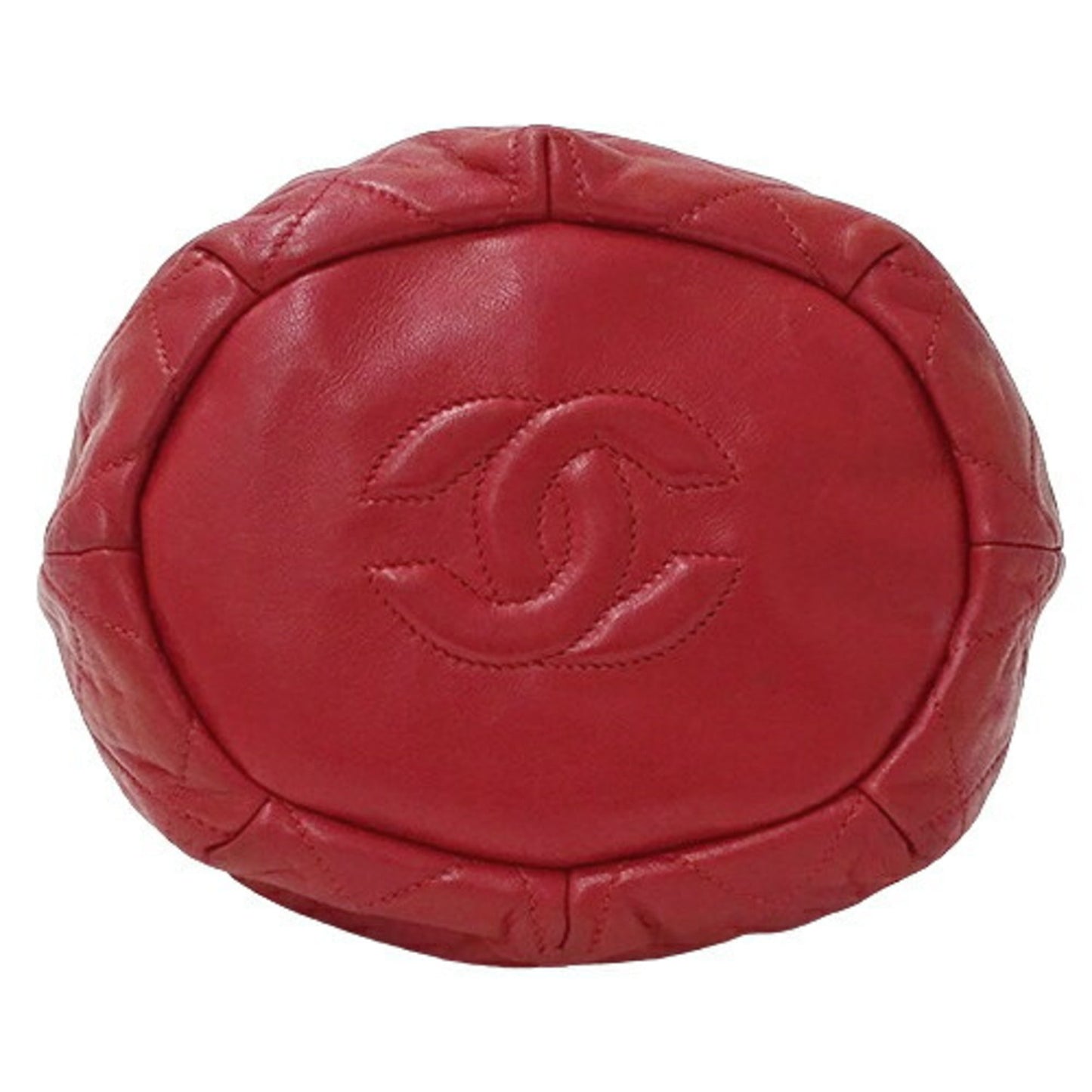 Chanel Sac Bucket en cuir rouge
