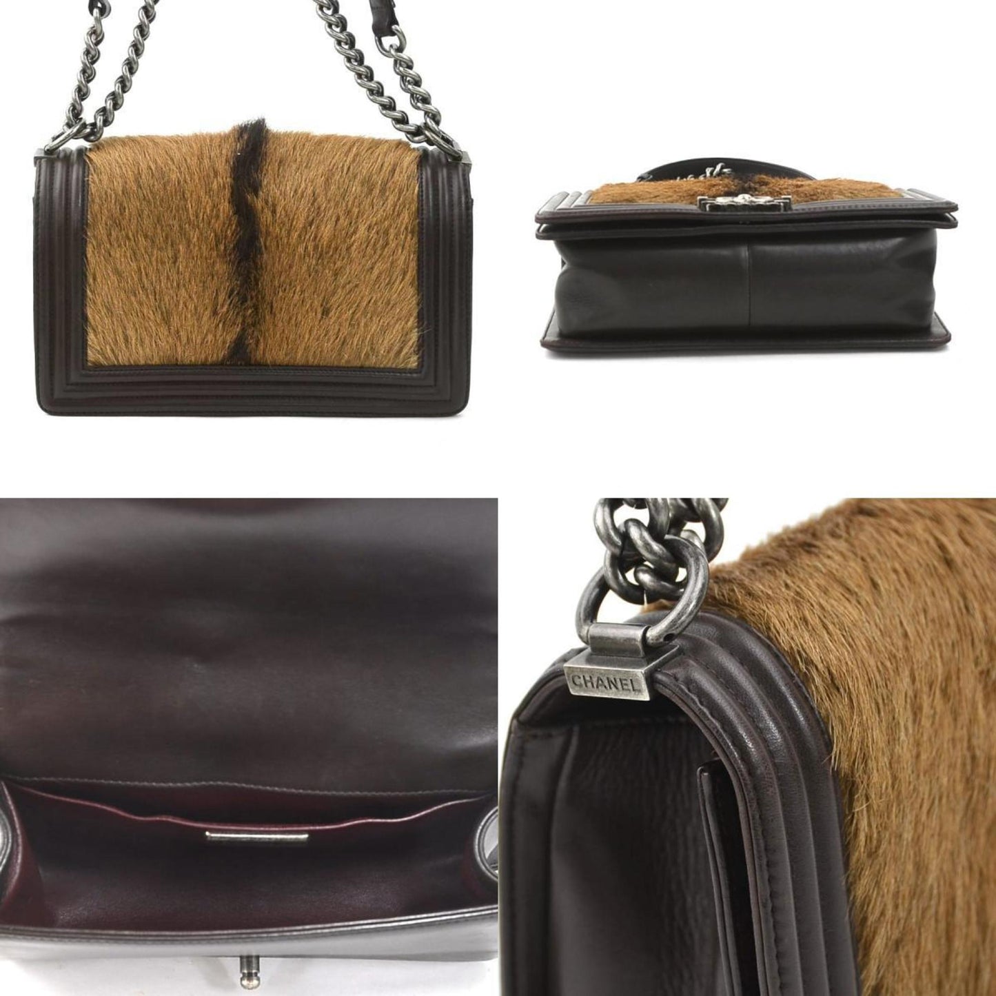 Chanel Sac Boy en cuir marron