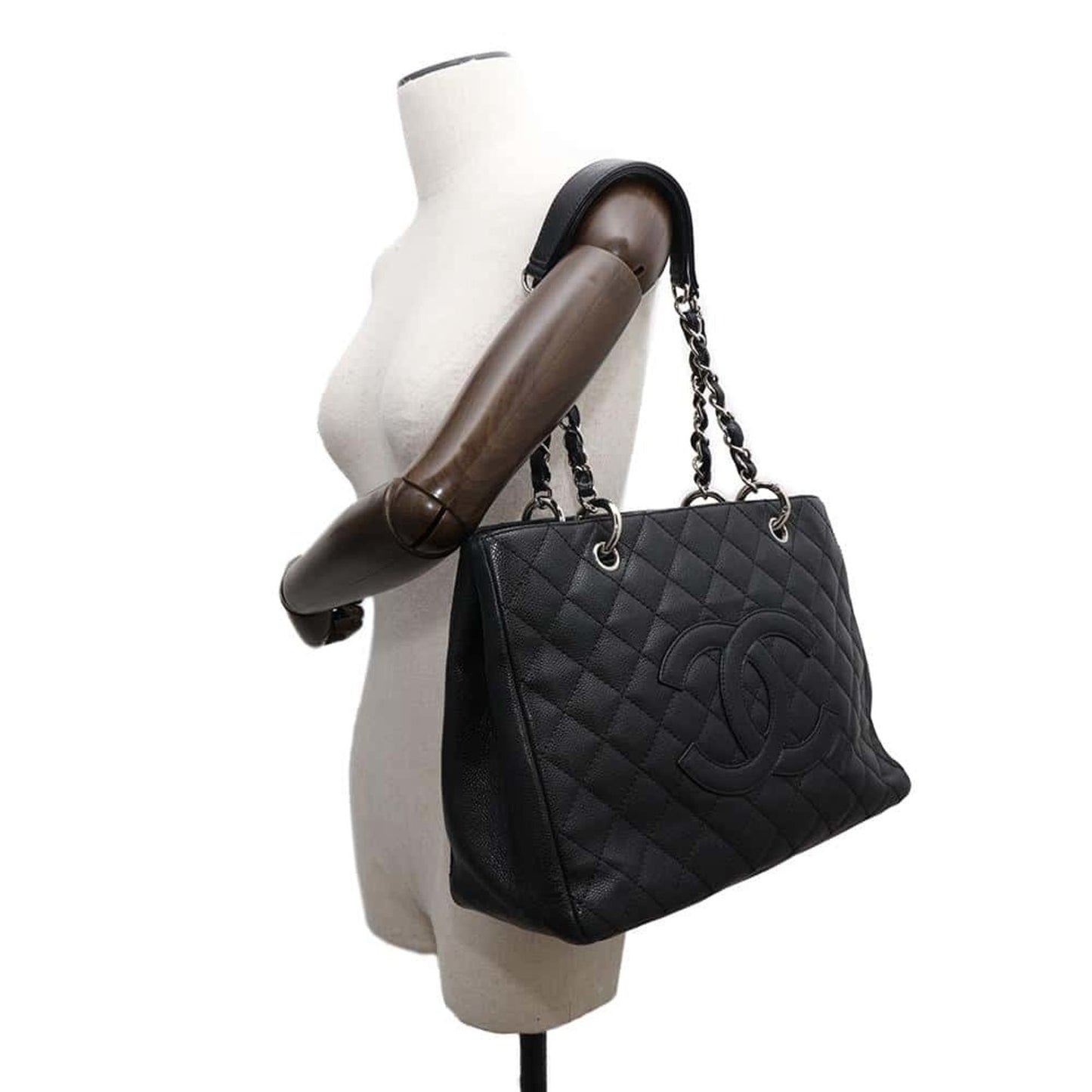 Chanel Sac GST en cuir caviar noir