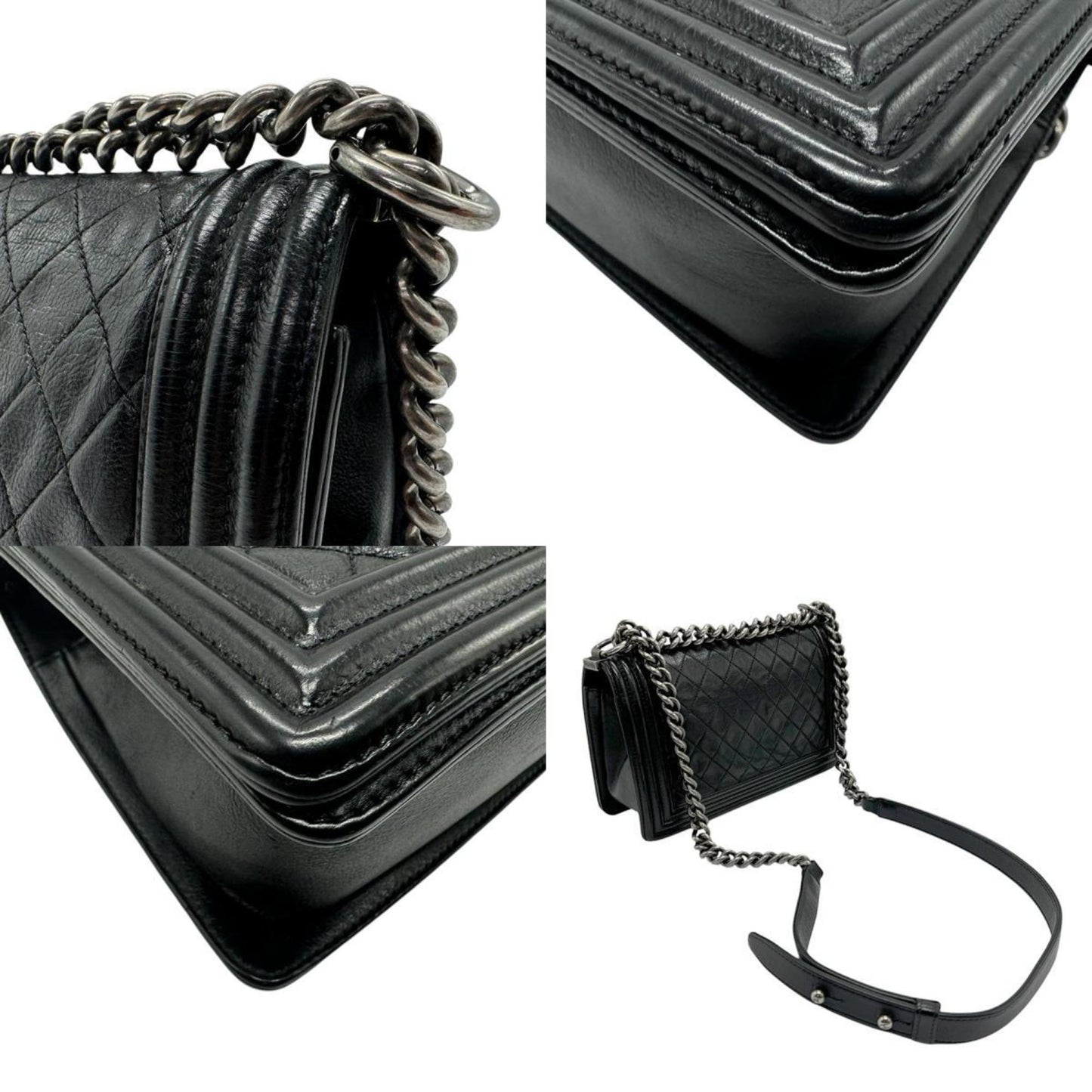 Chanel Sac Boy en cuir noir