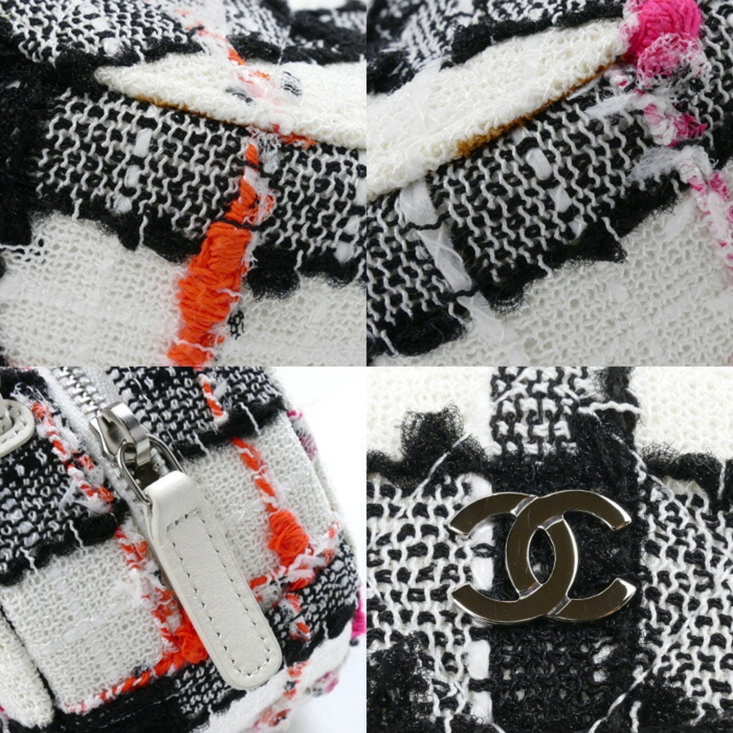 Chanel Sac Classic en tweed blanc