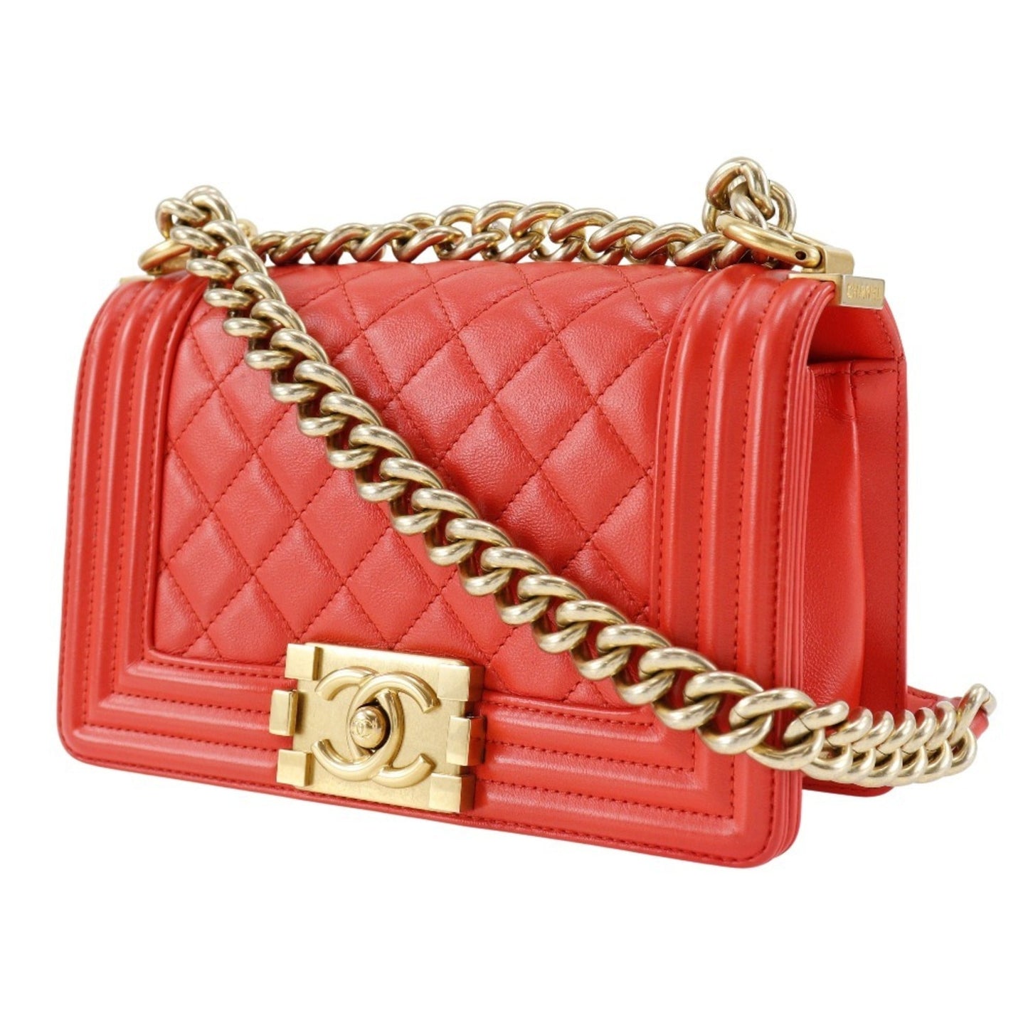 Chanel Sac Boy en cuir rouge